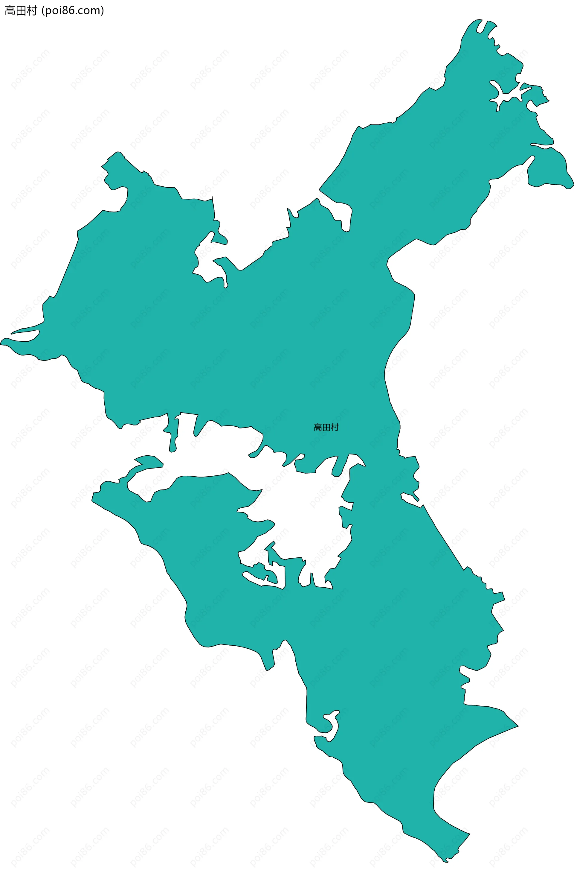 高田村边界地图