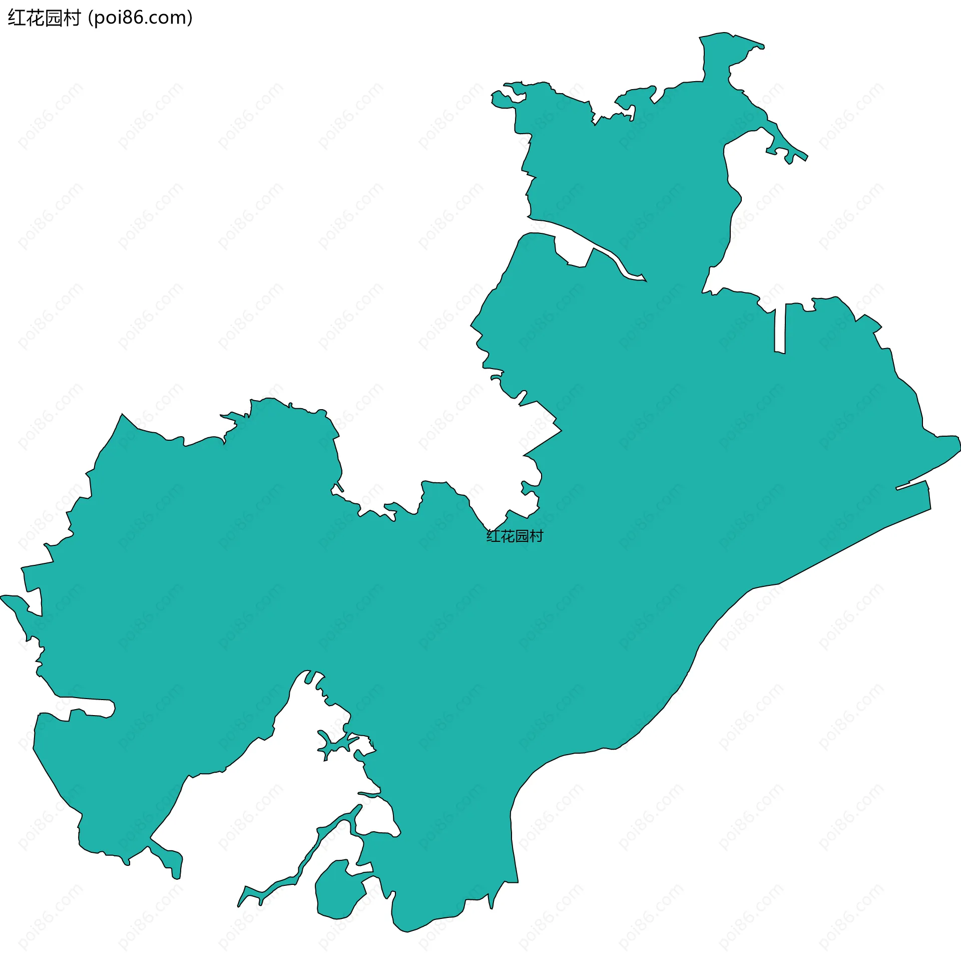 红花园村边界地图