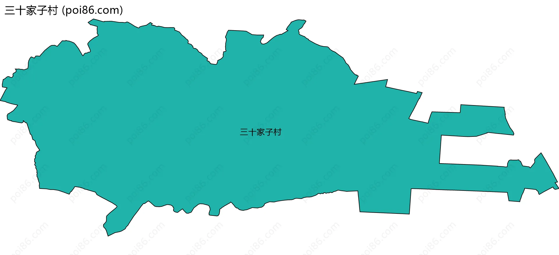 三十家子村边界地图