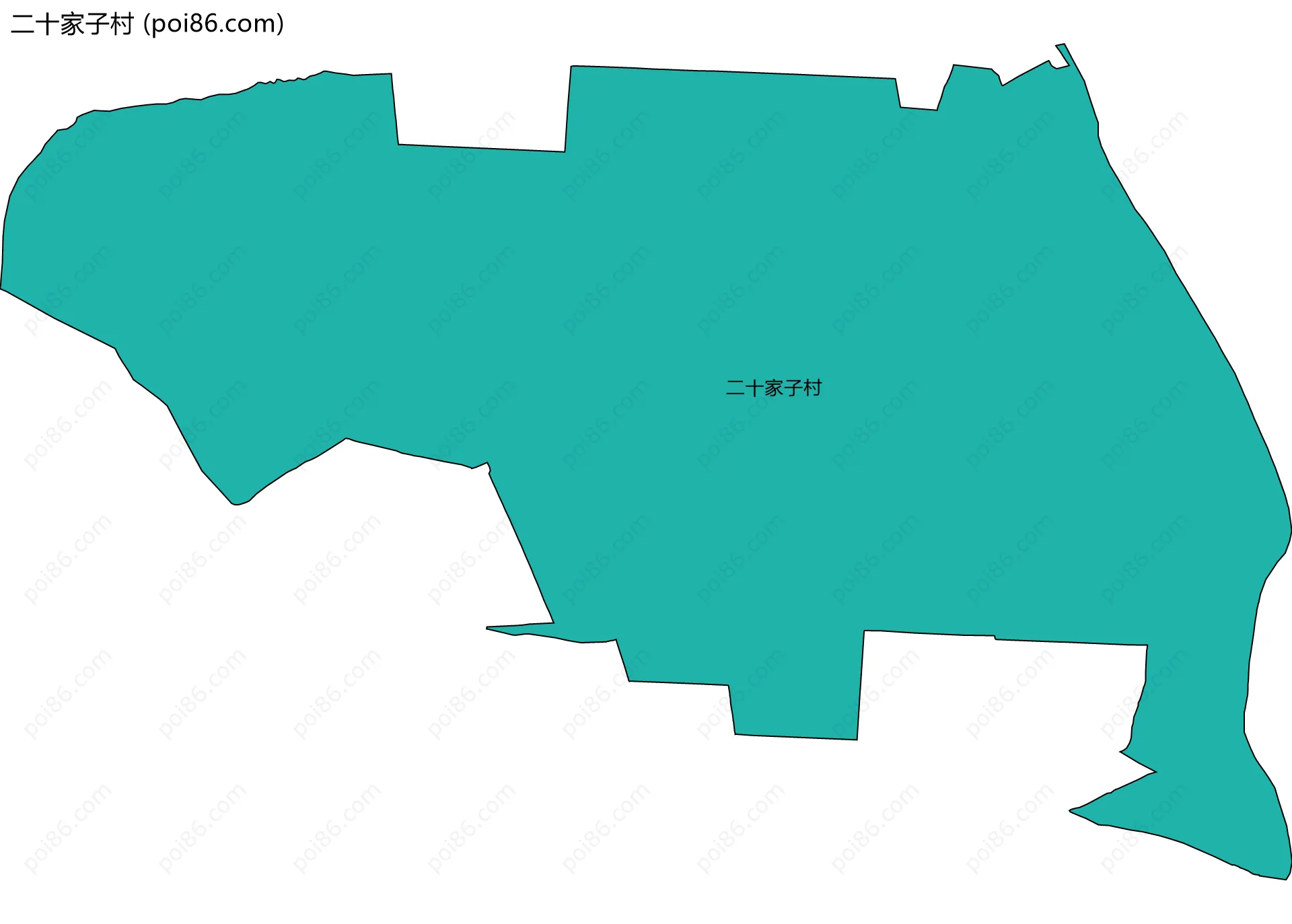 二十家子村边界地图