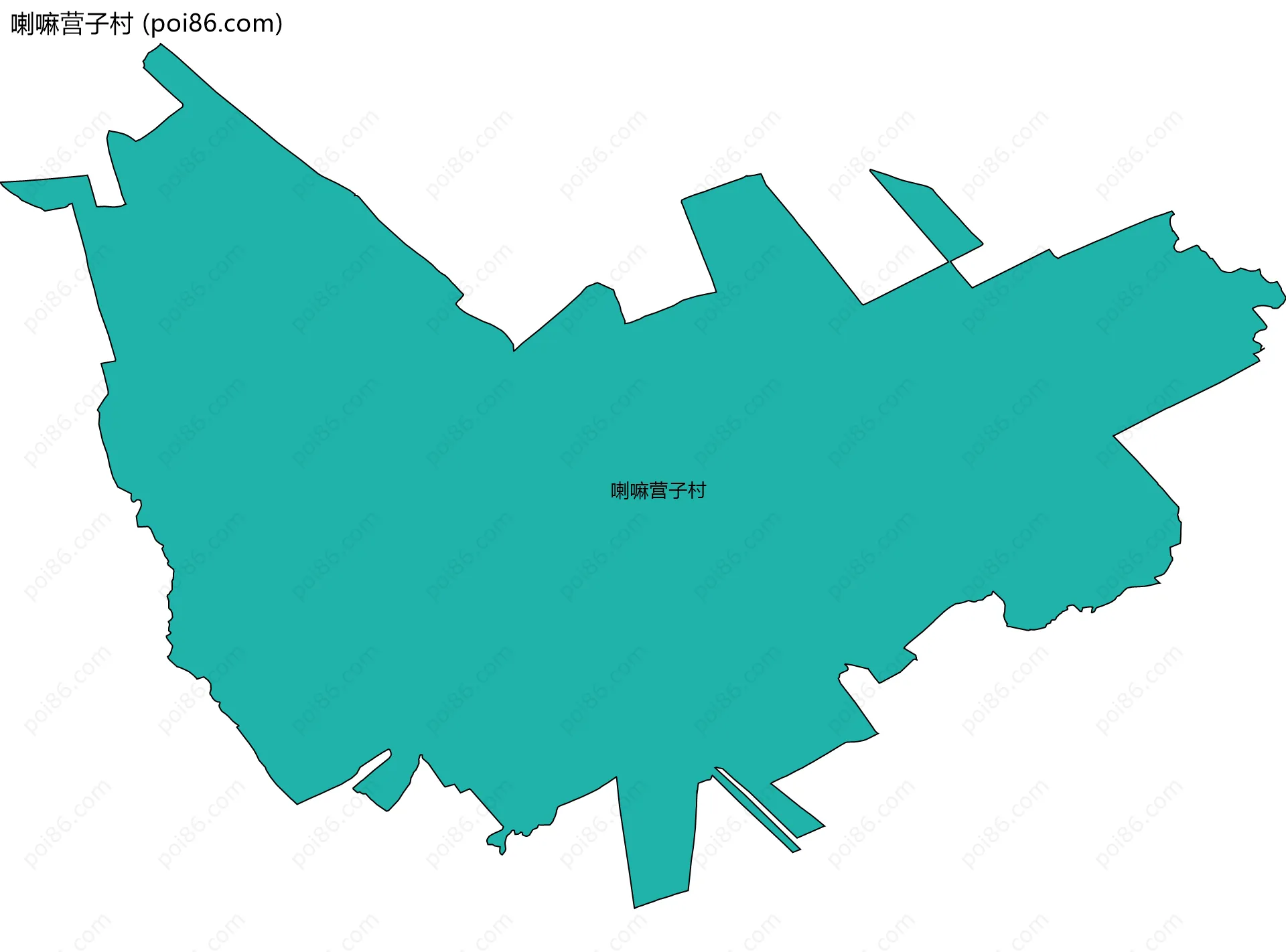 喇嘛营子村边界地图