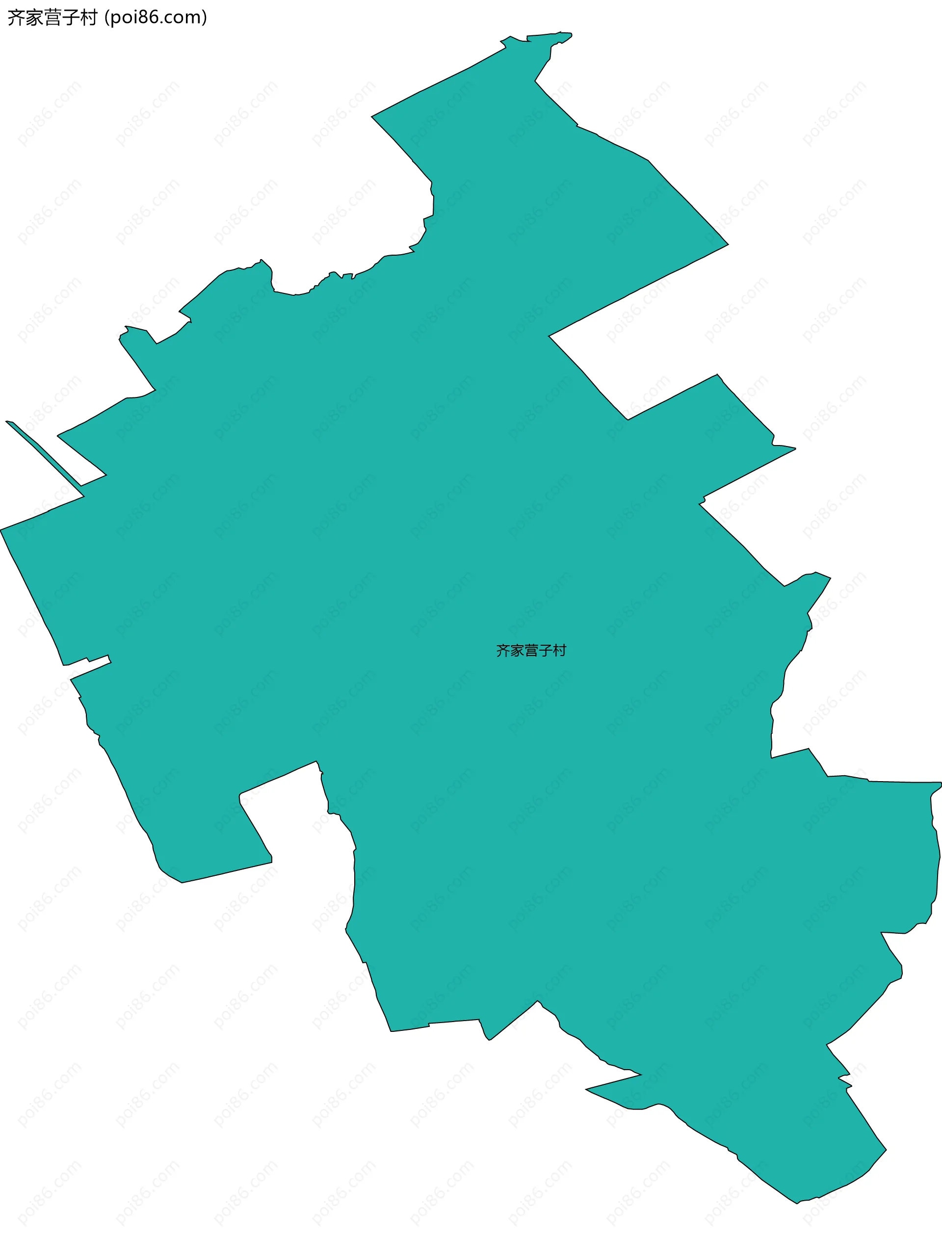 齐家营子村边界地图