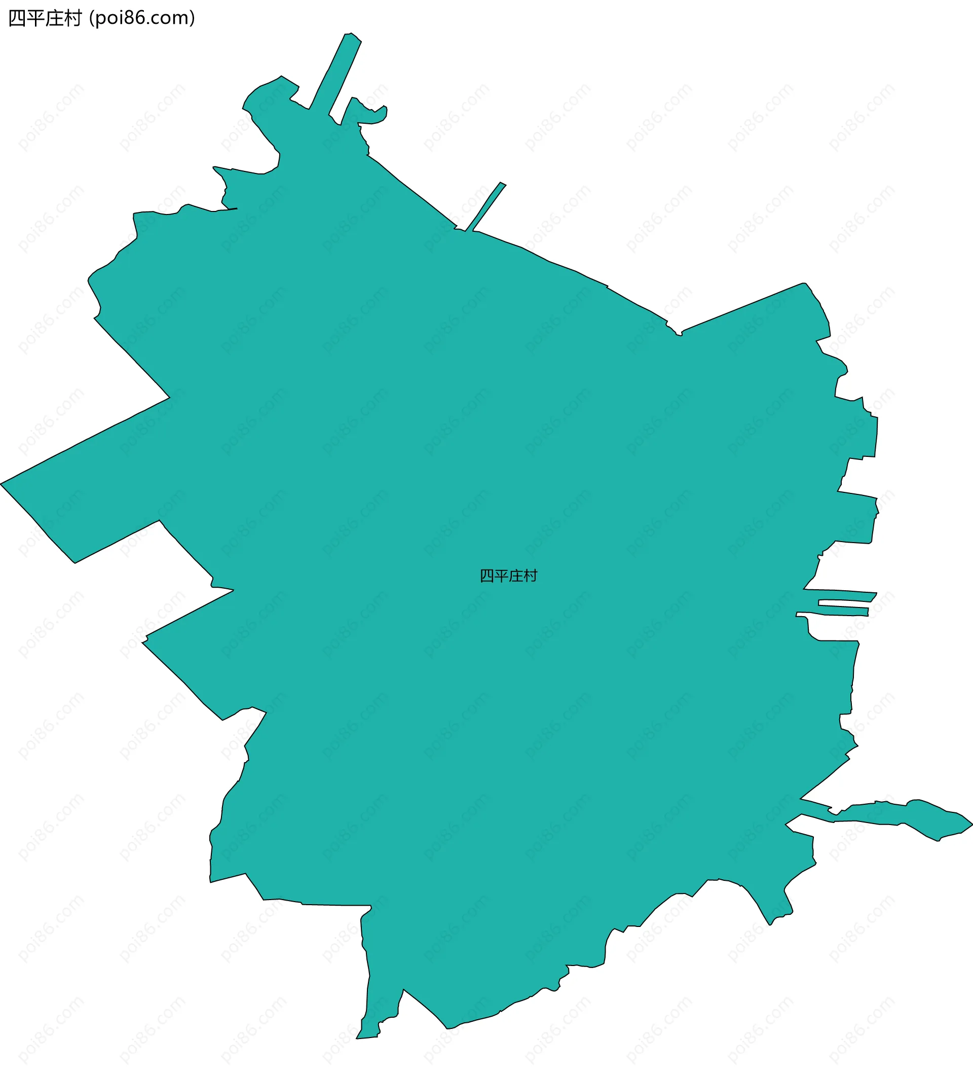 四平庄村边界地图