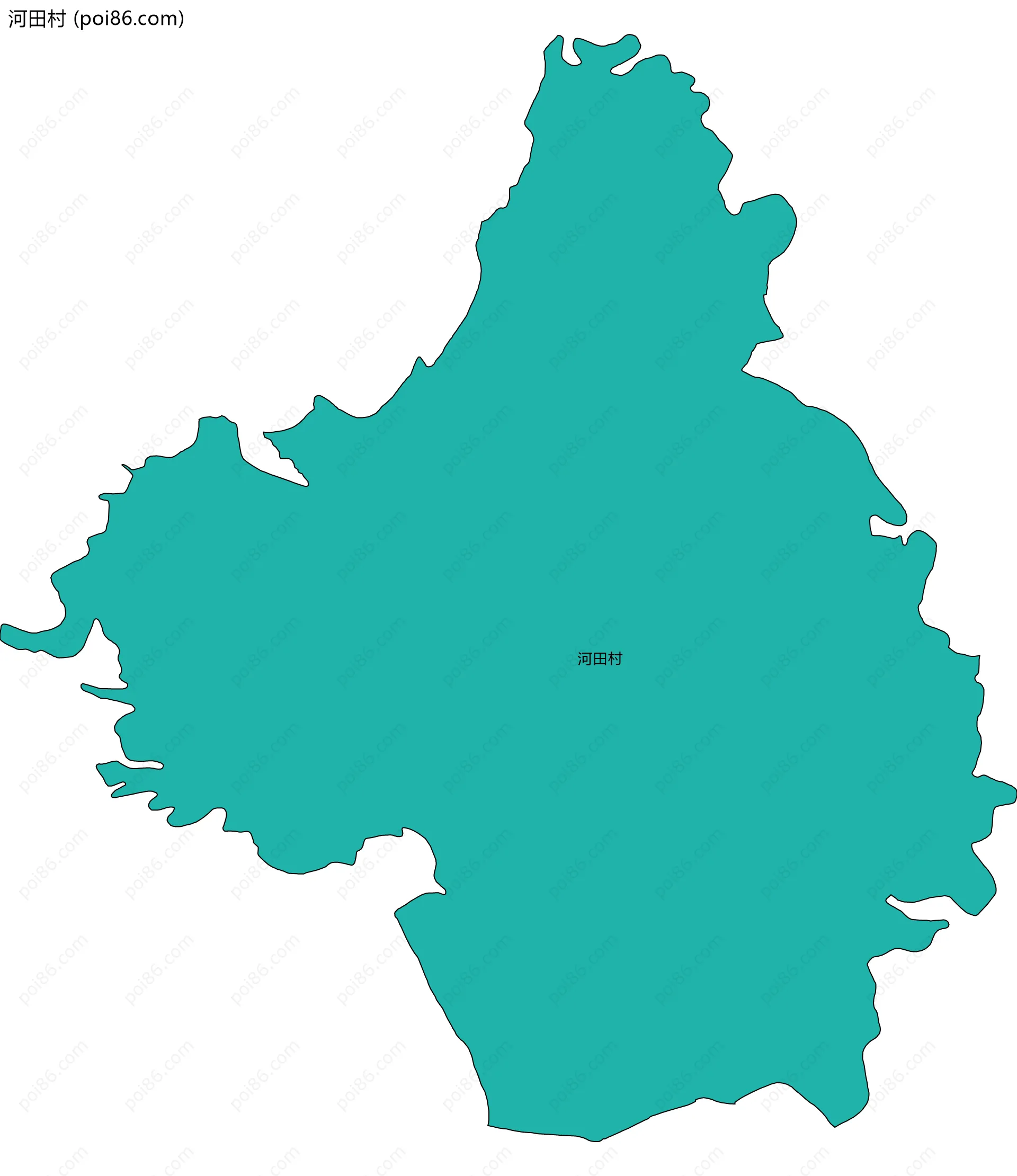 河田村边界地图