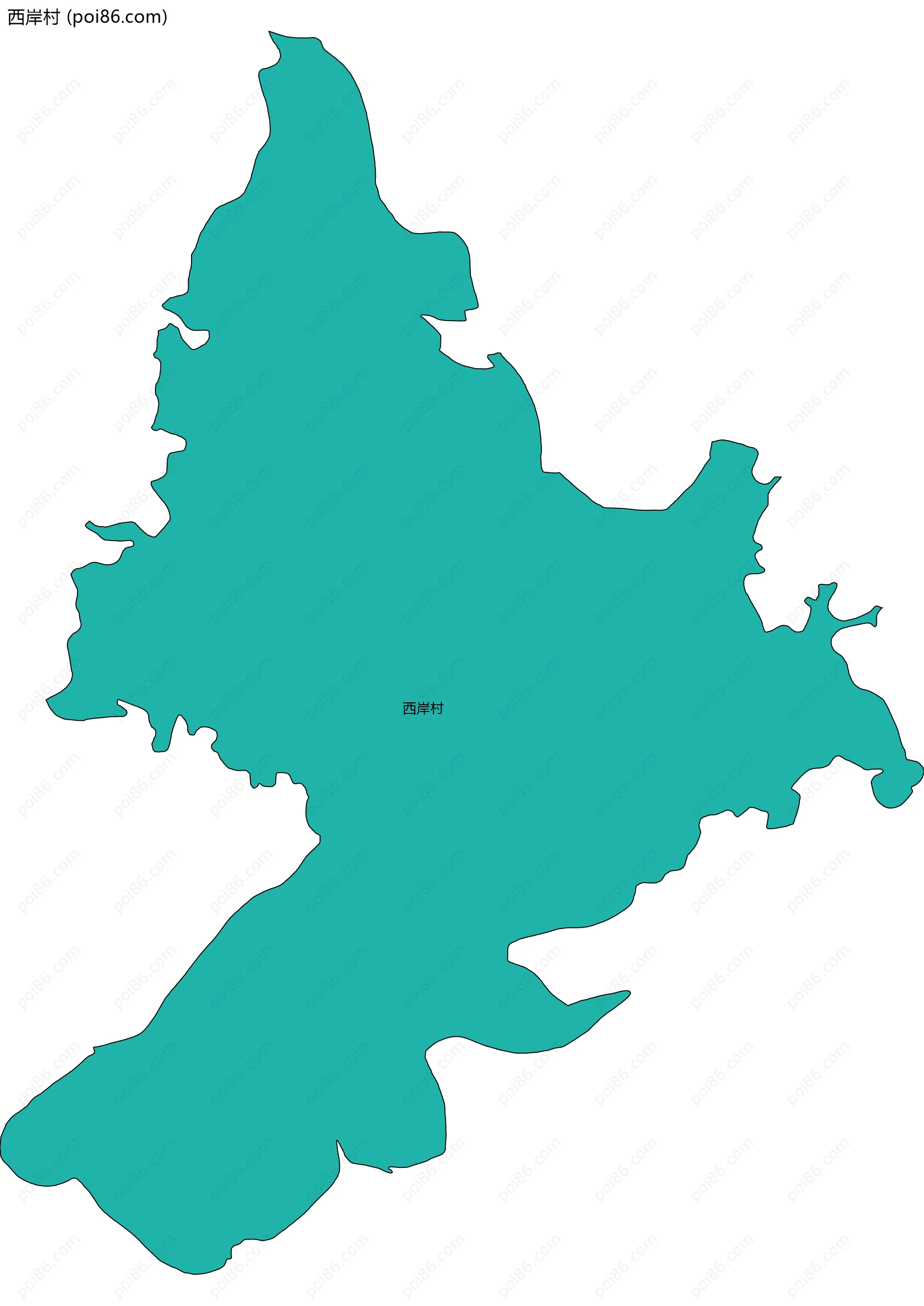 西岸村边界地图