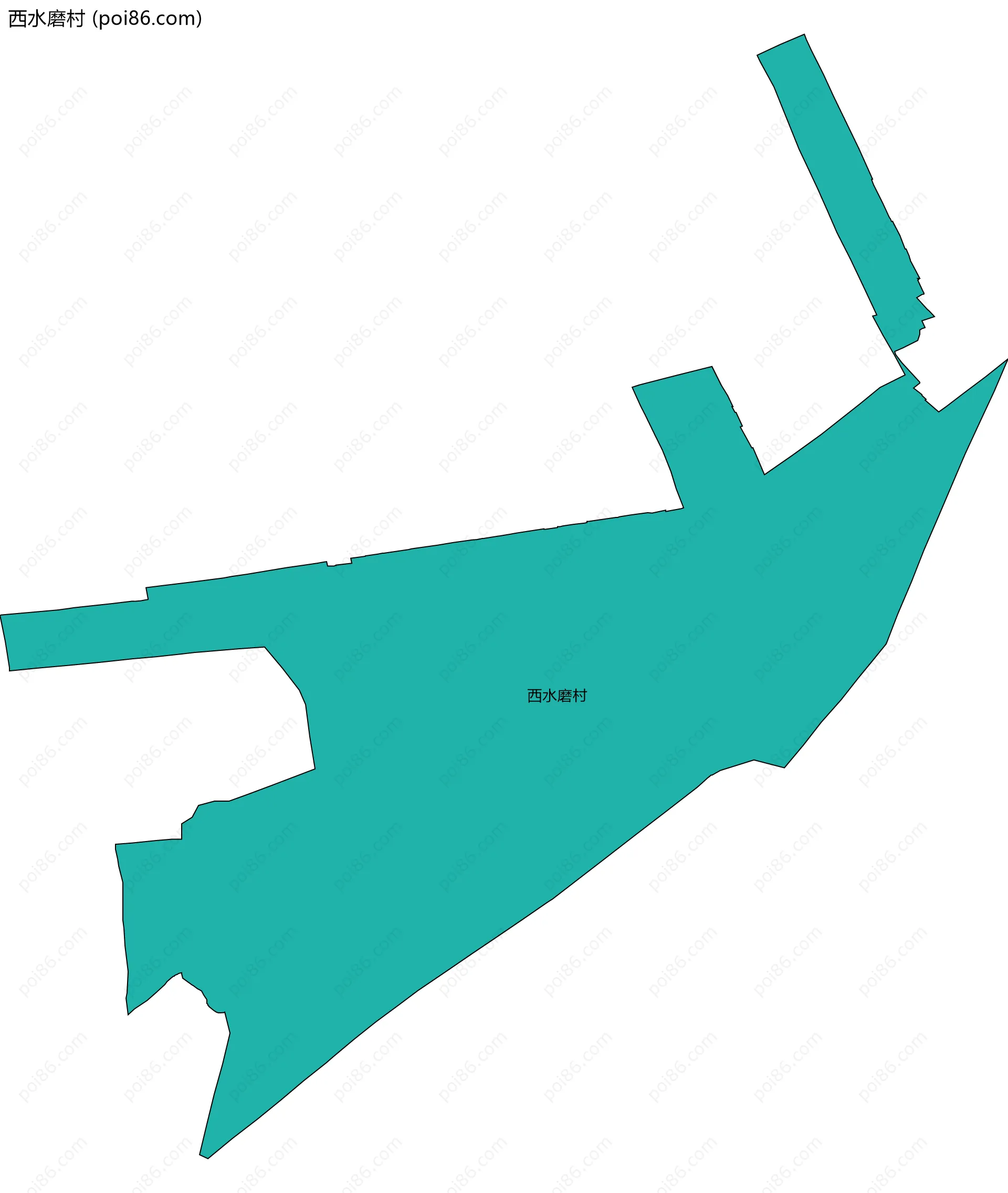 西水磨村边界地图