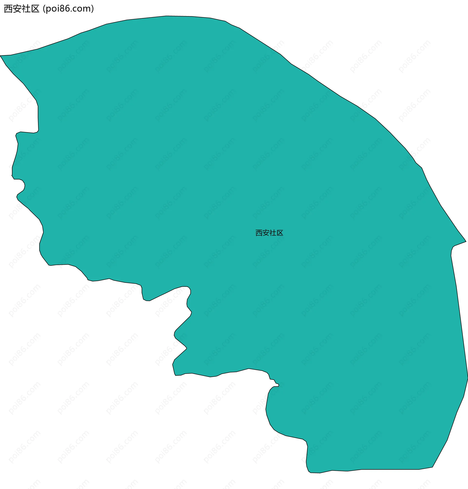 西安社区边界地图