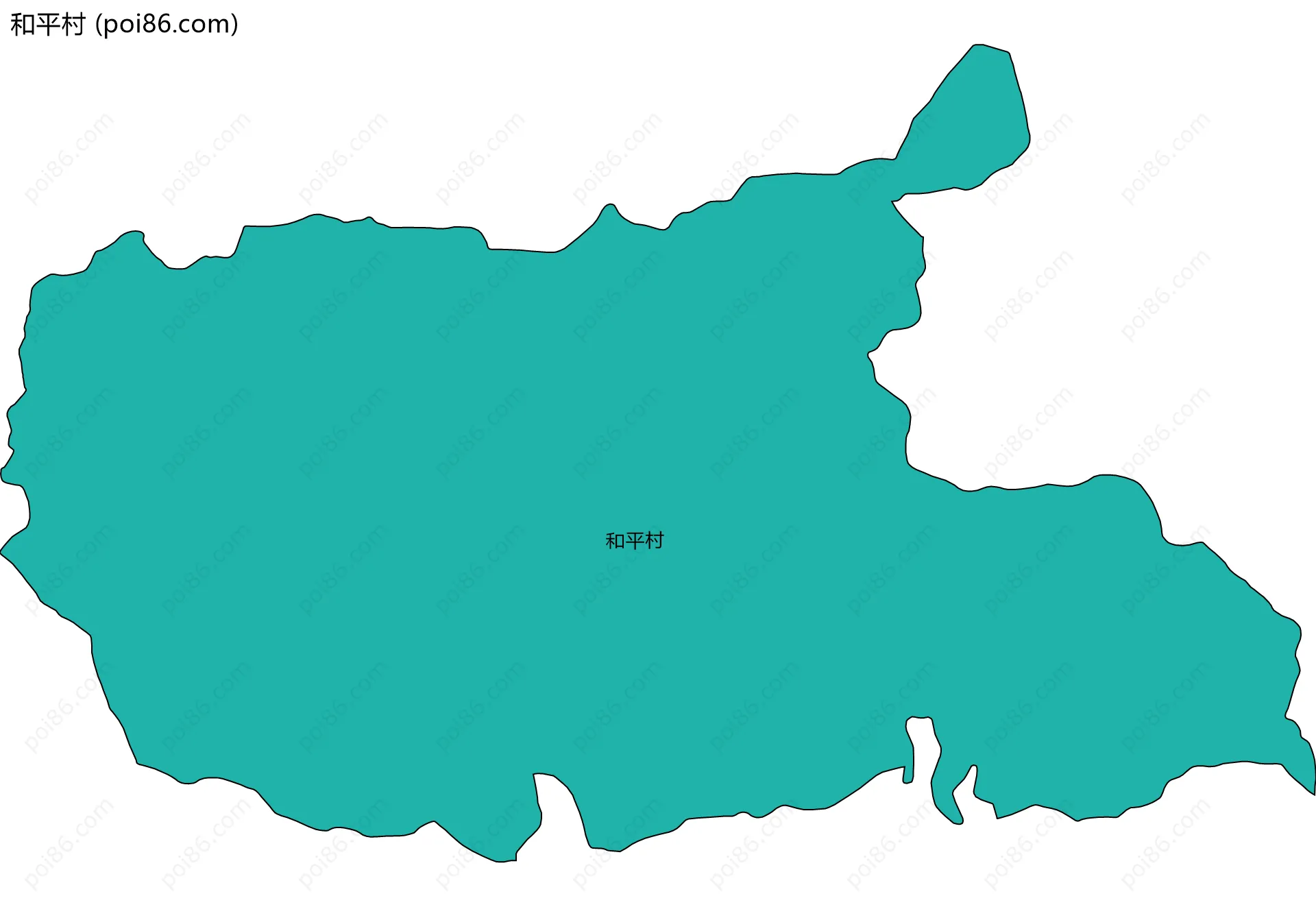 和平村边界地图