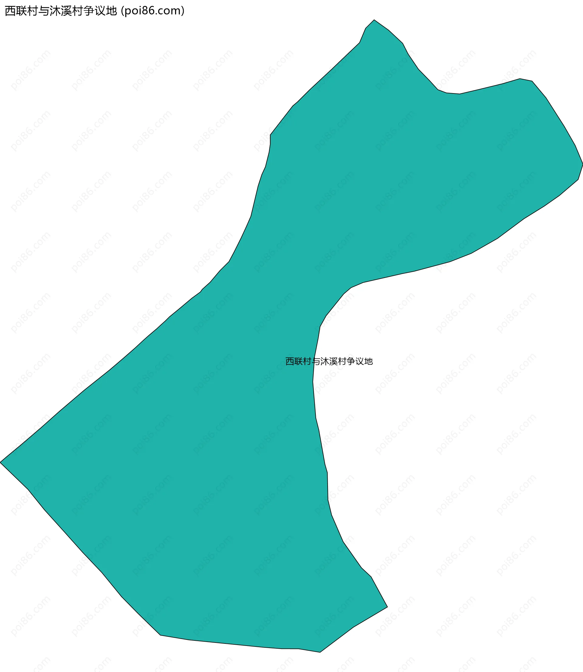 西联村与沐溪村争议地边界地图