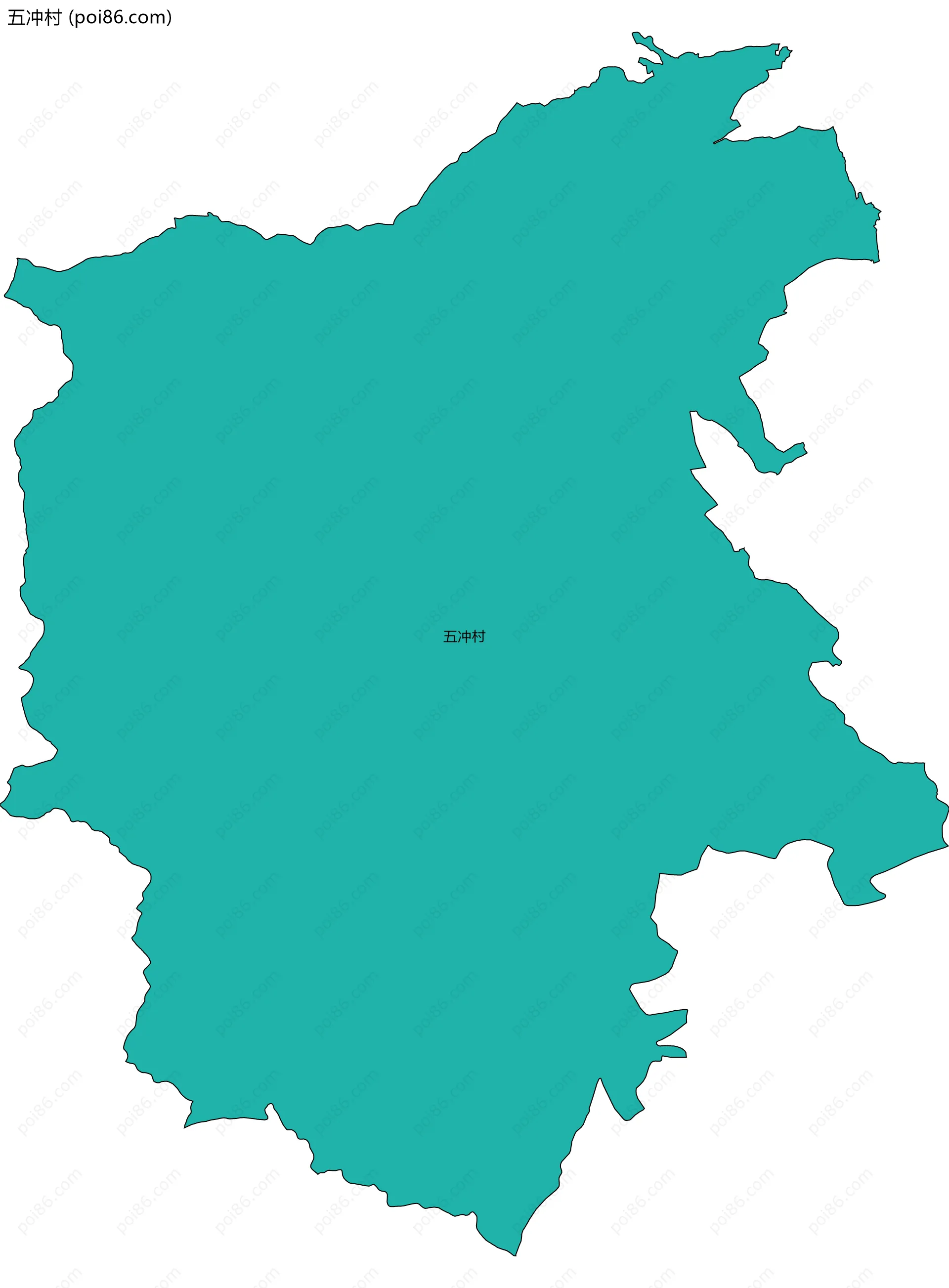 五冲村边界地图