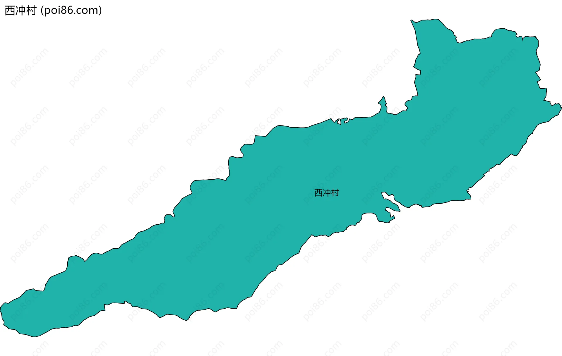西冲村边界地图