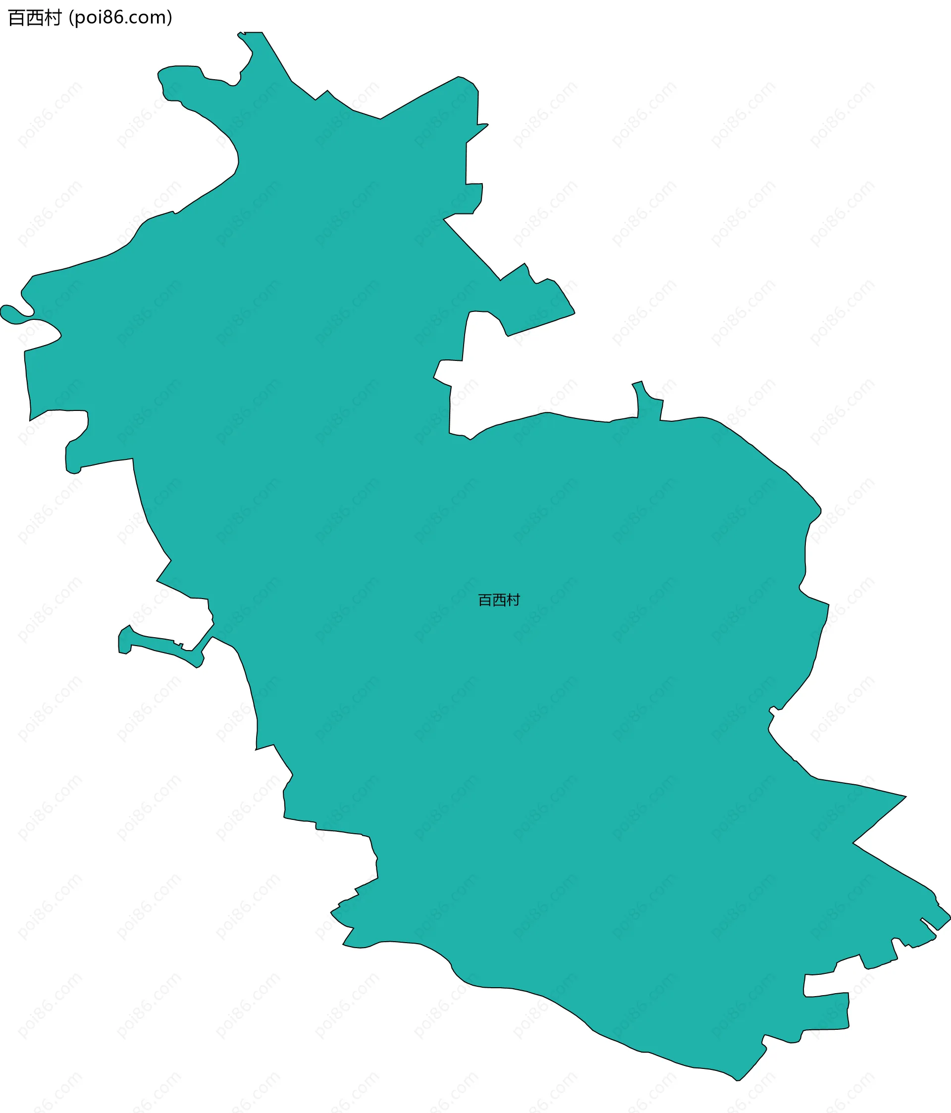 百西村边界地图