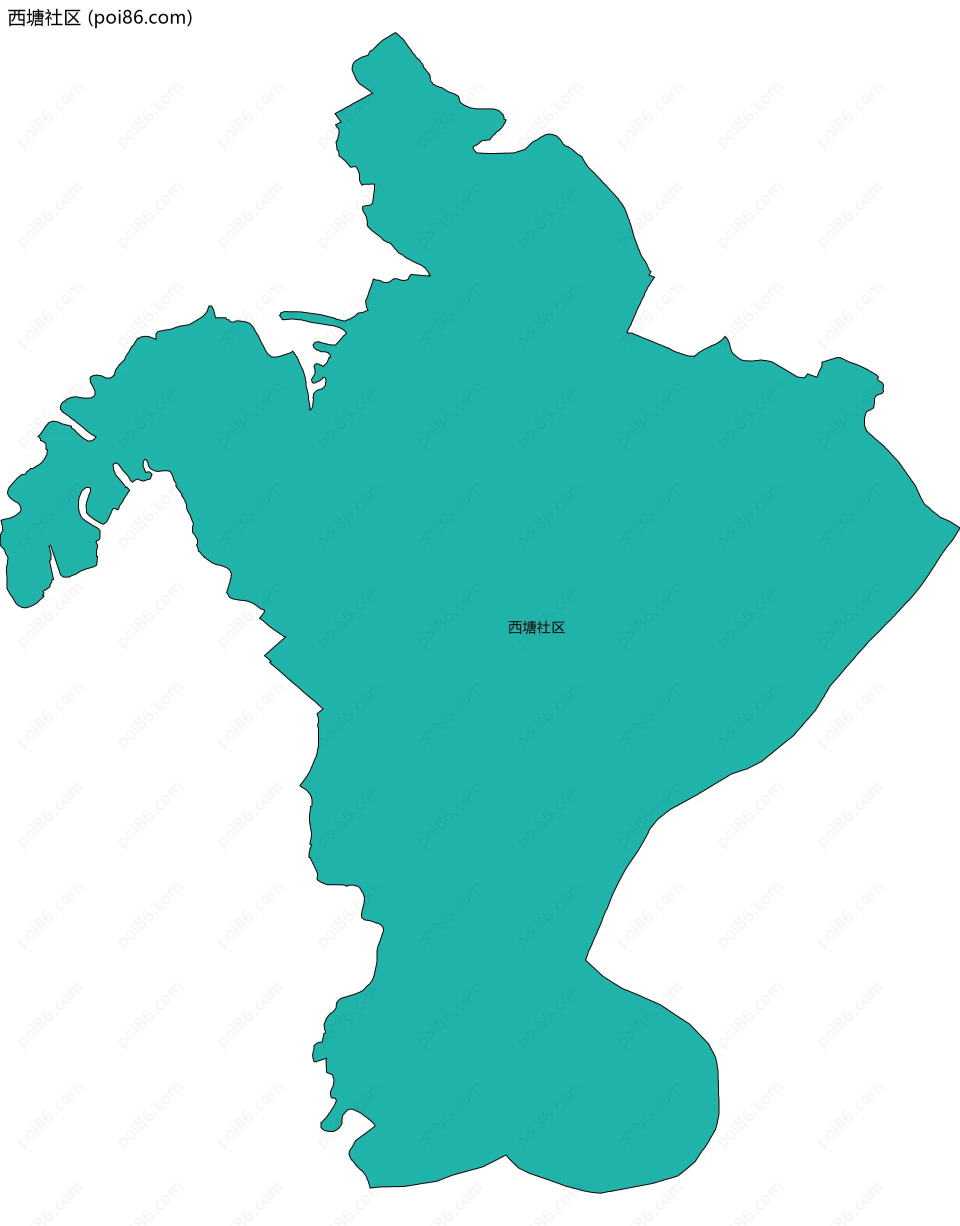 西塘社区边界地图