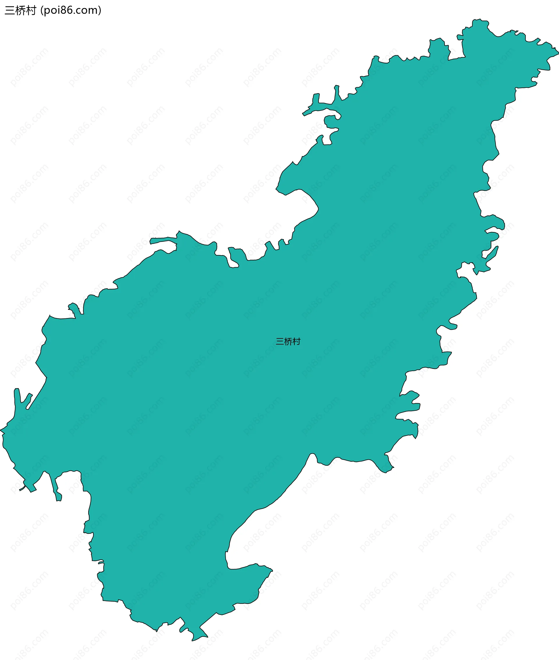 三桥村边界地图