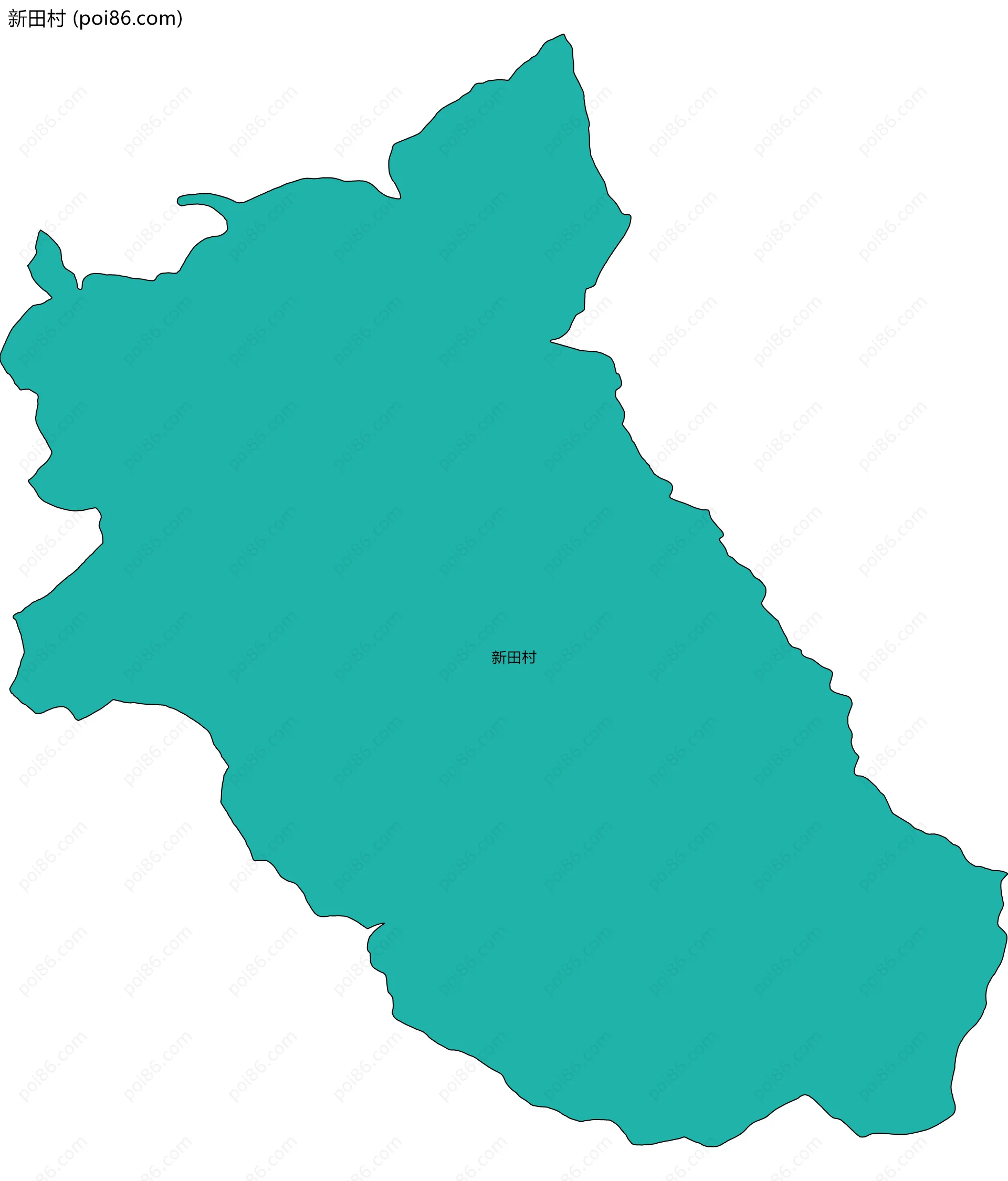 新田村边界地图