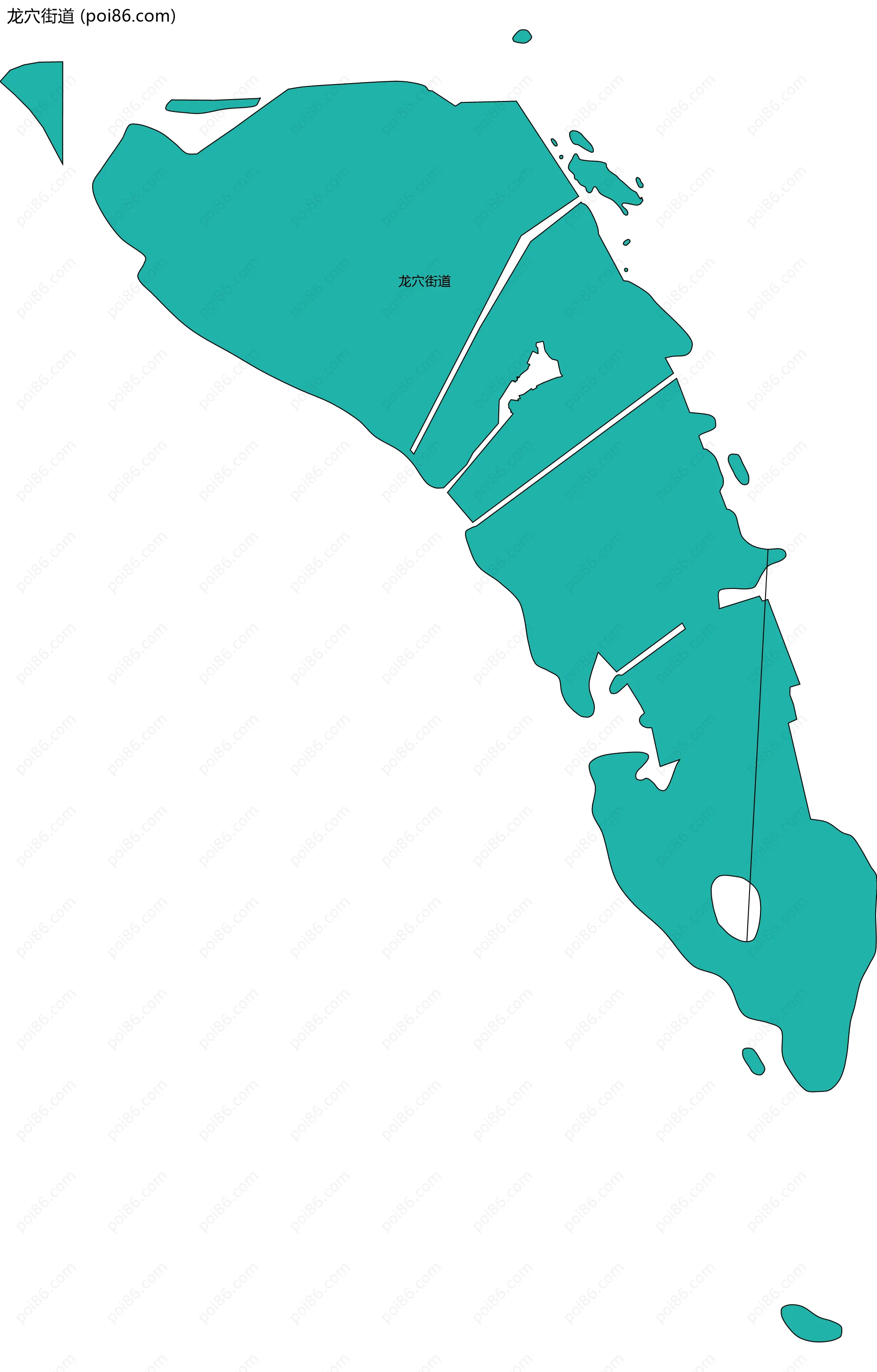 龙穴街道边界地图