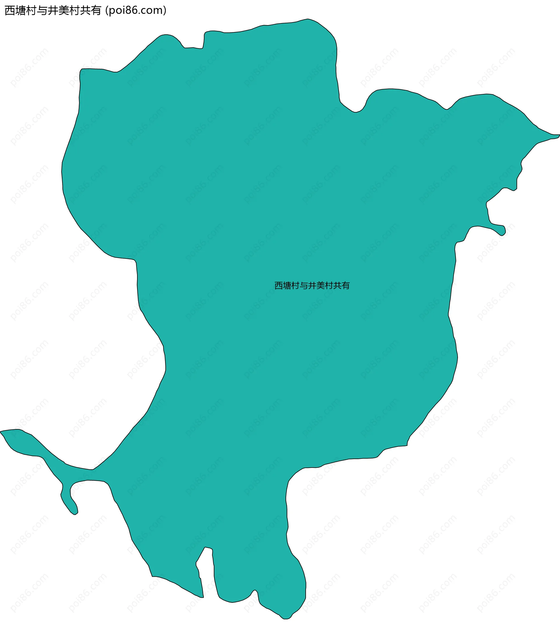 西塘村与井美村共有边界地图