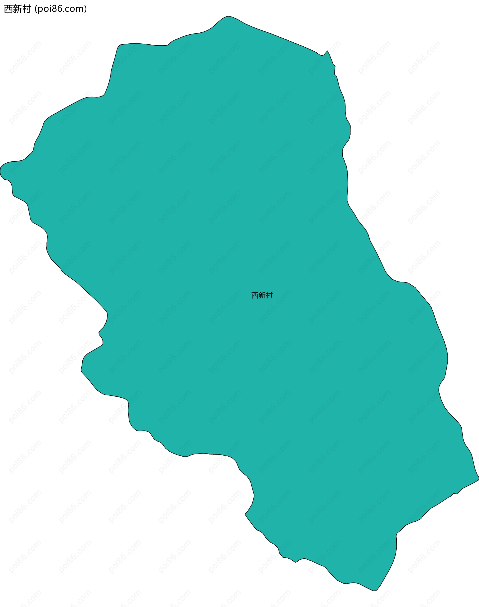 西新村边界地图