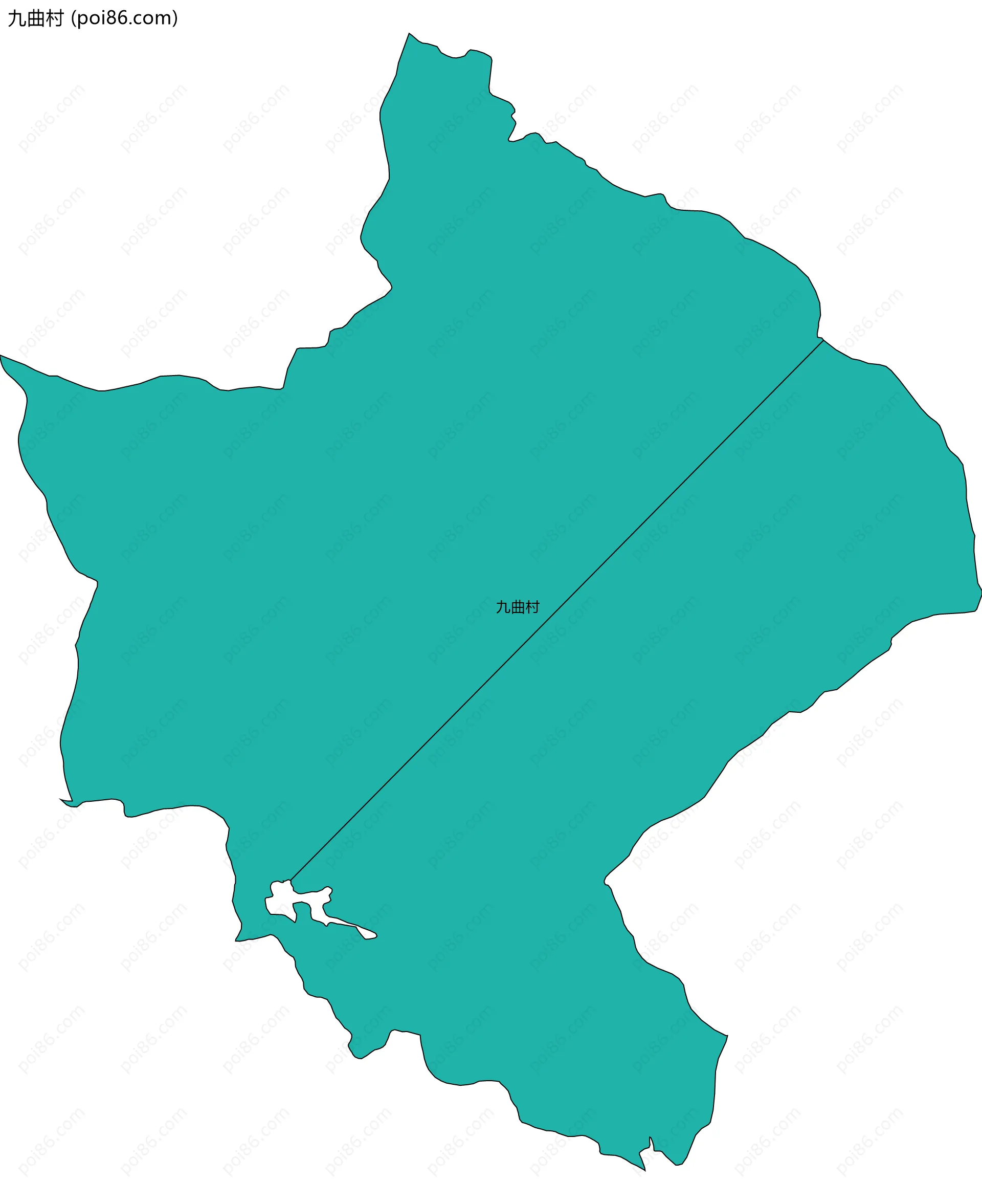 九曲村边界地图