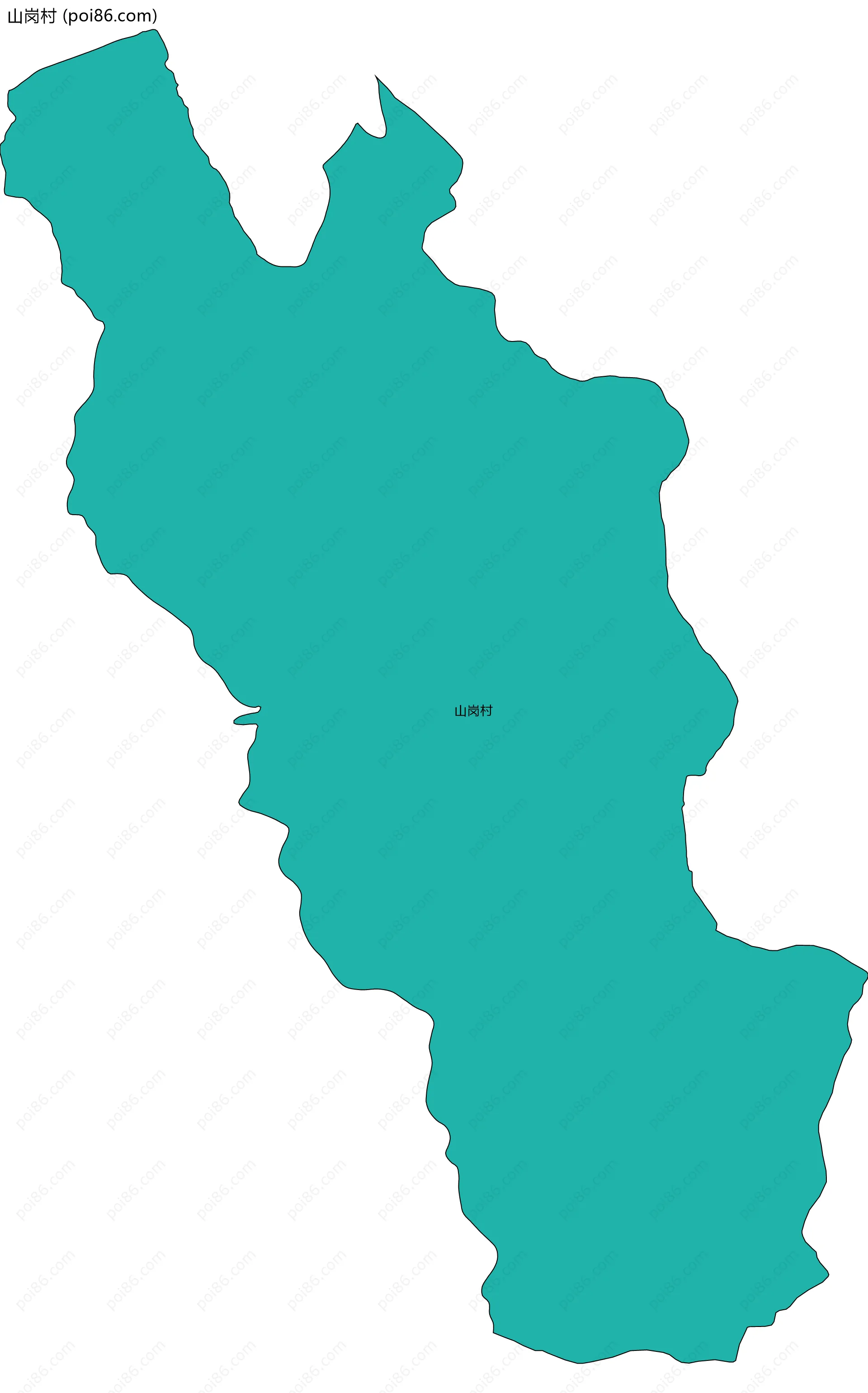 山岗村边界地图