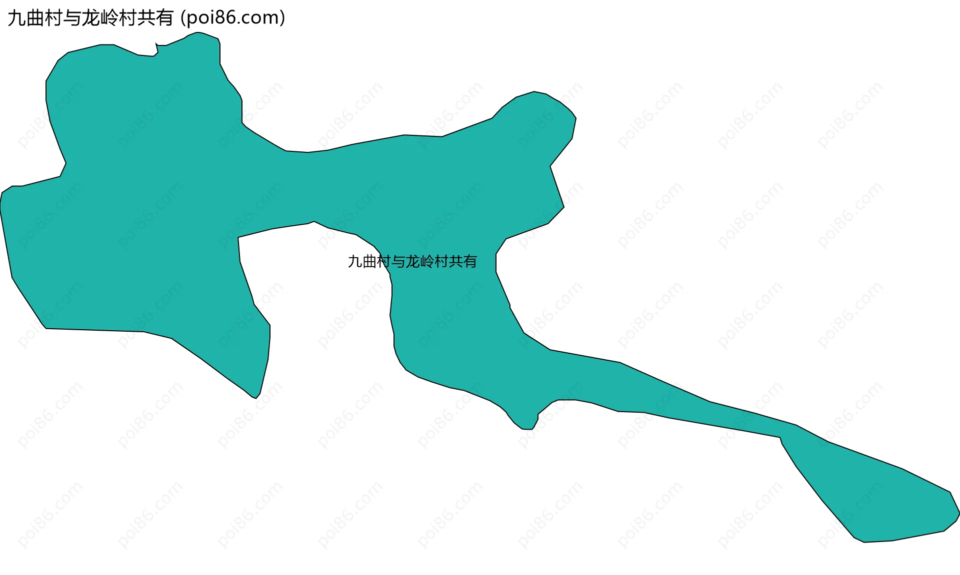 九曲村与龙岭村共有边界地图