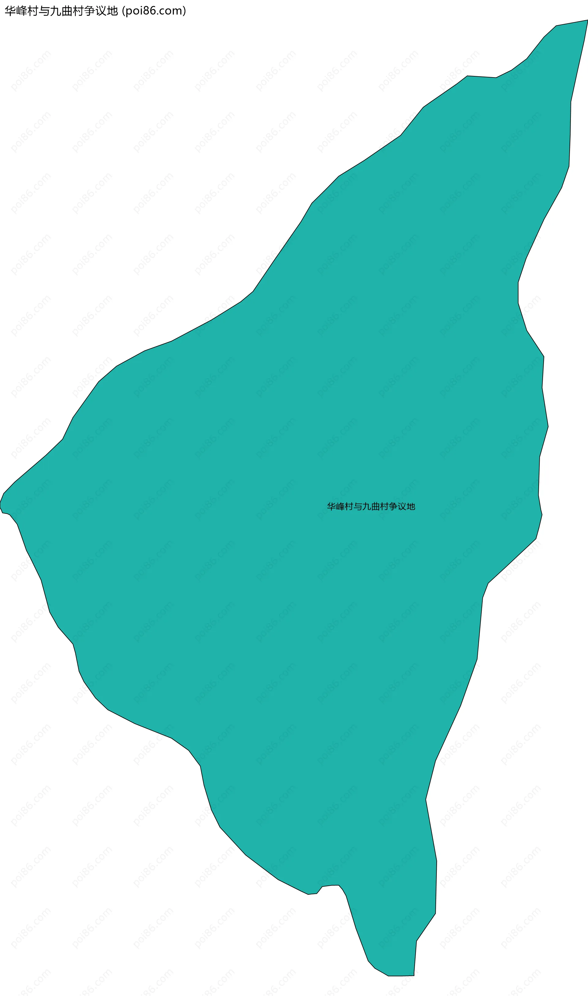 华峰村与九曲村争议地边界地图