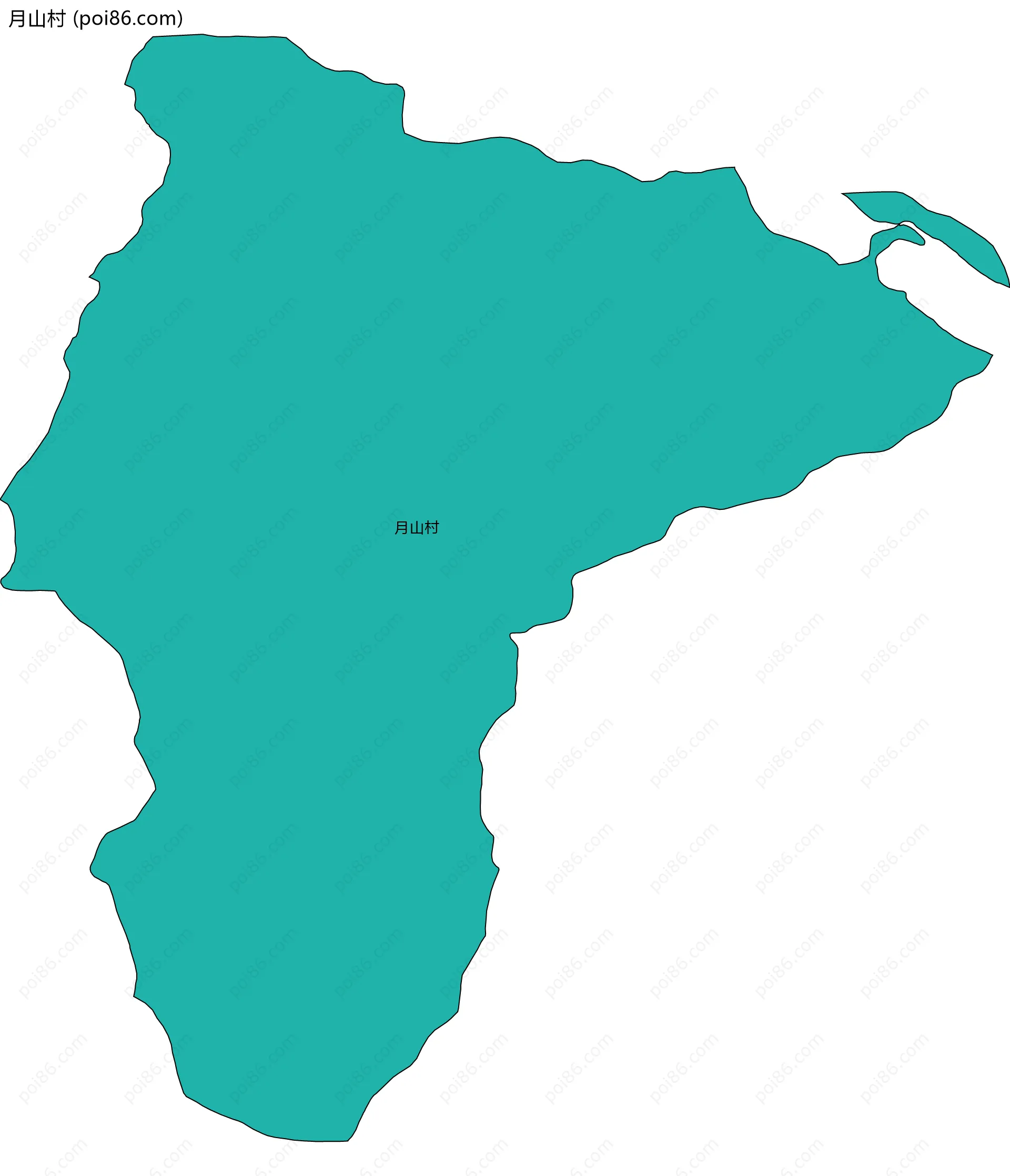 月山村边界地图