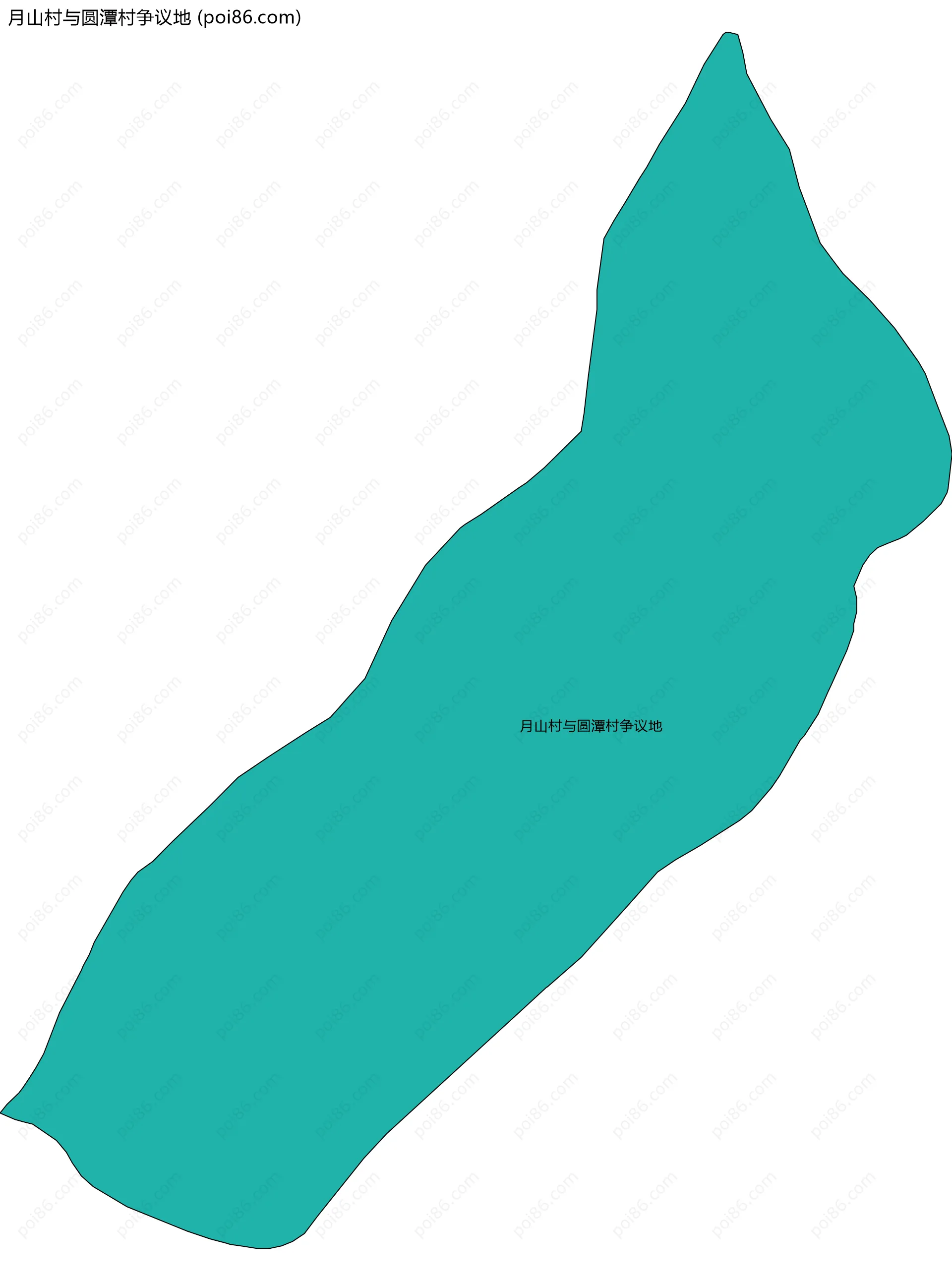 月山村与圆潭村争议地边界地图