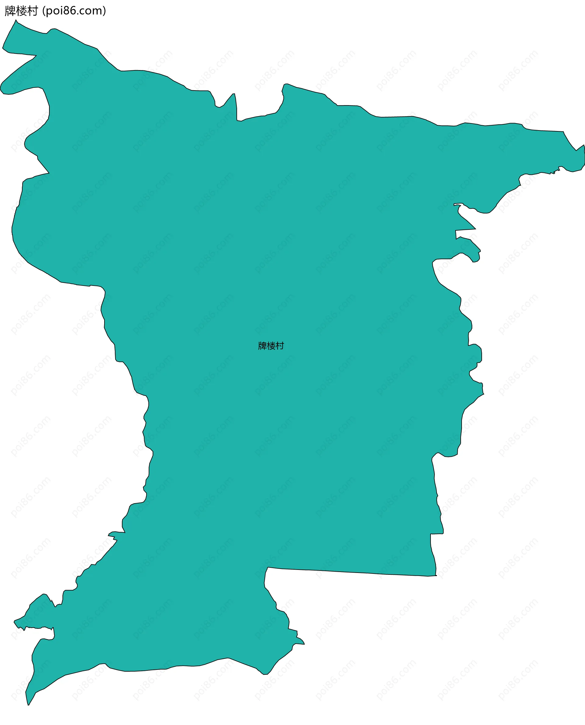 牌楼村边界地图