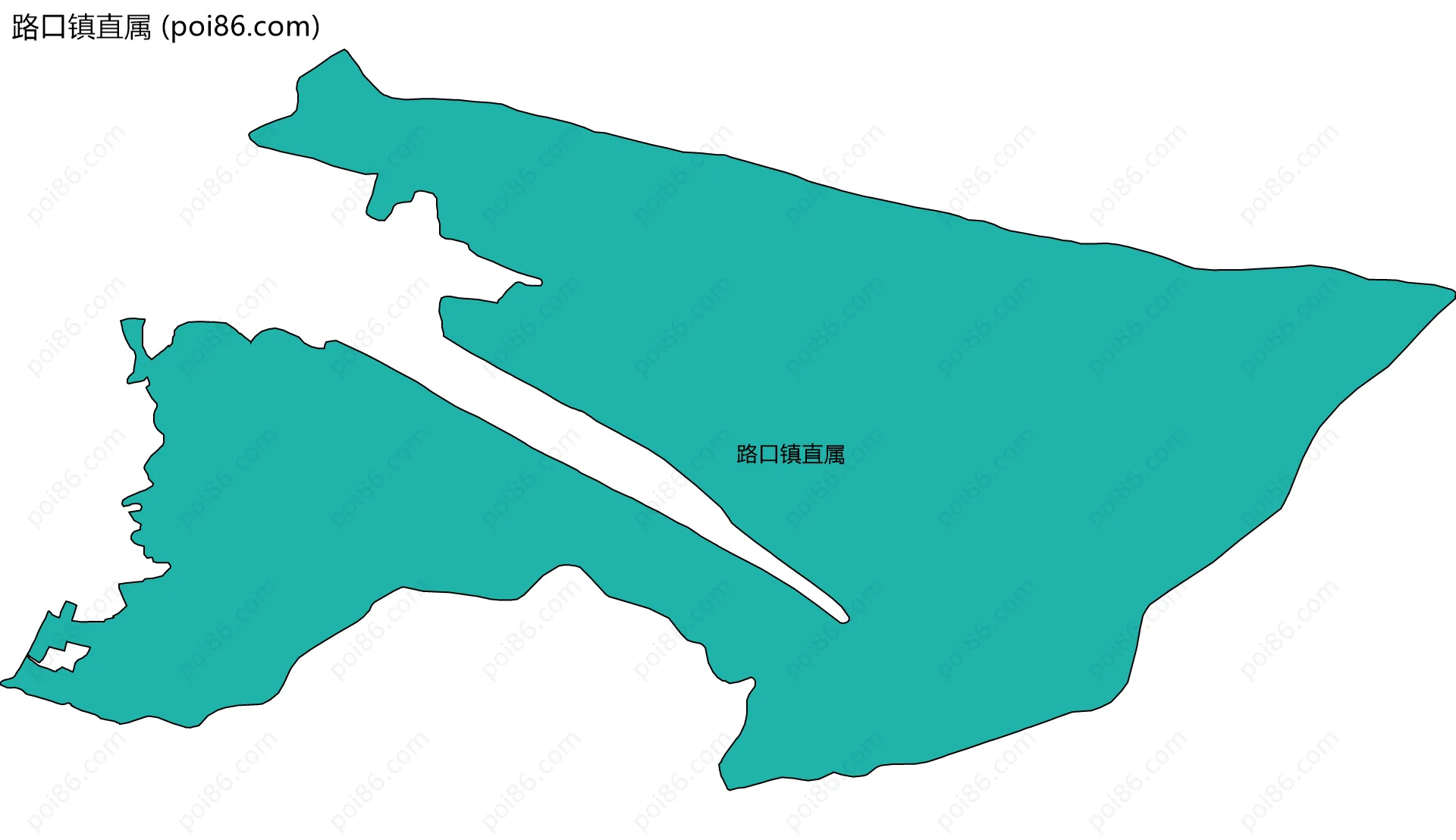 路口镇直属边界地图