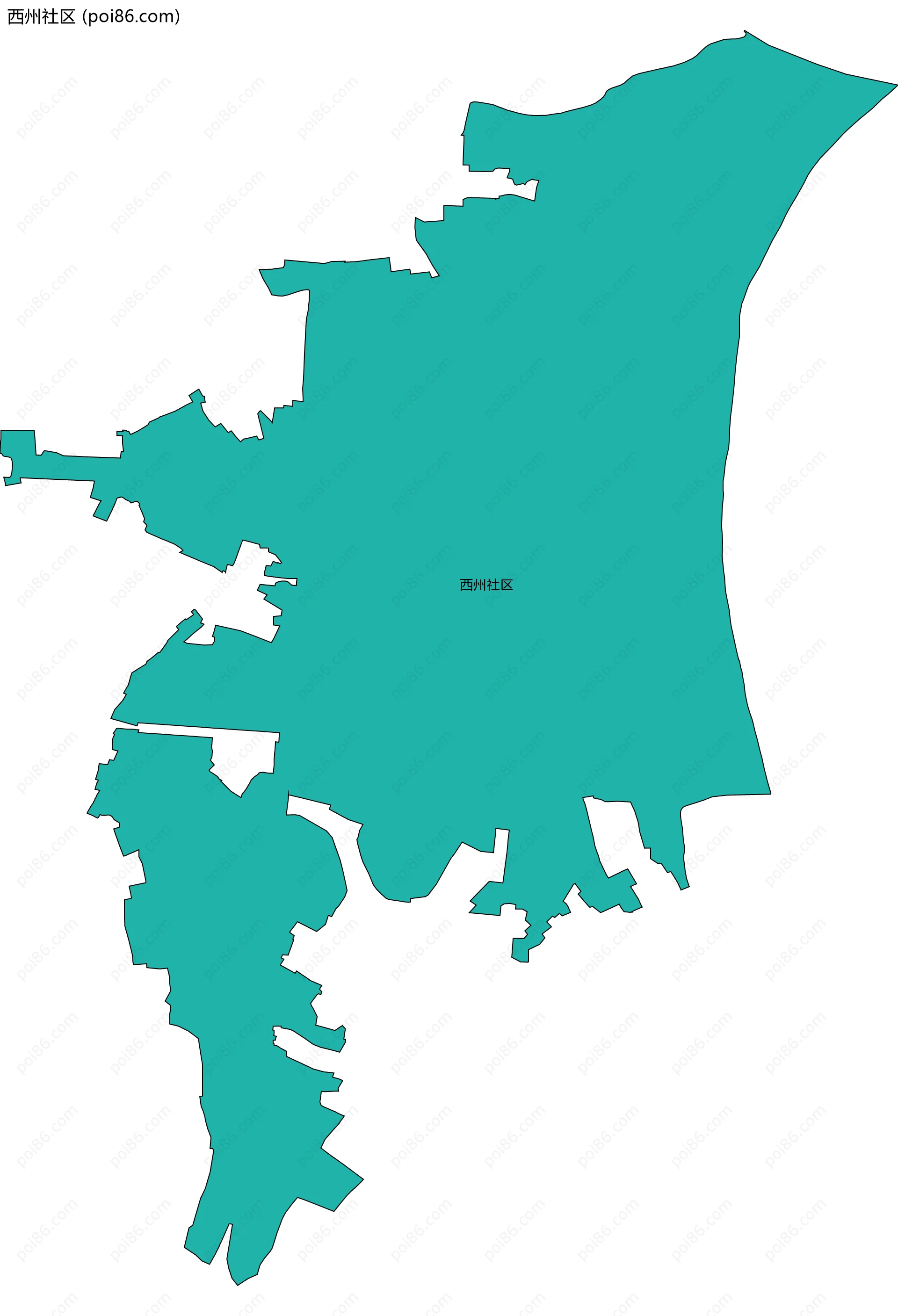 西州社区边界地图