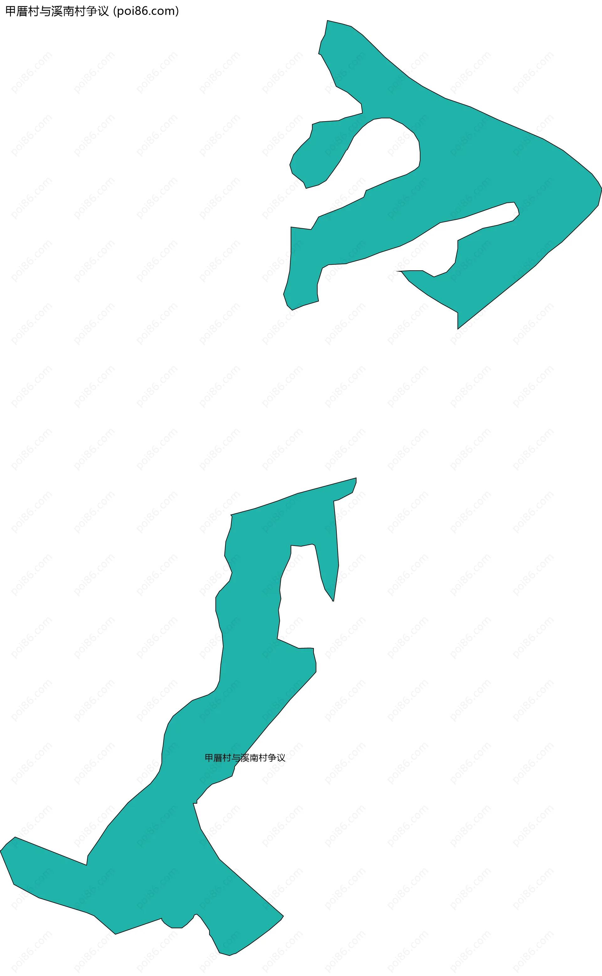 甲厝村与溪南村争议边界地图