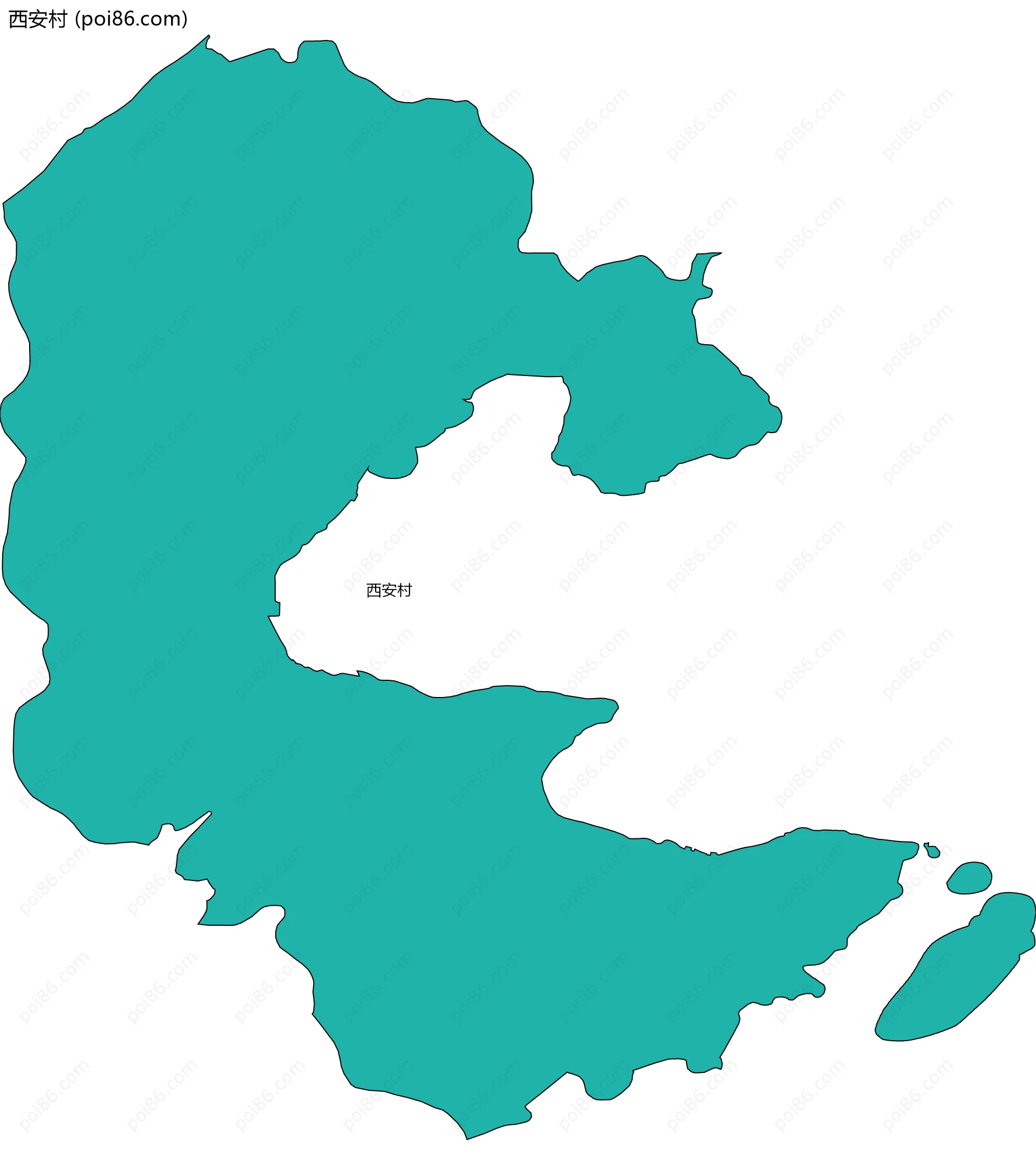 西安村边界地图