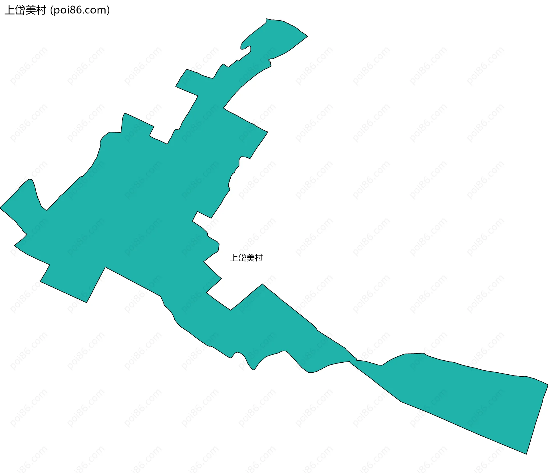 上岱美村边界地图