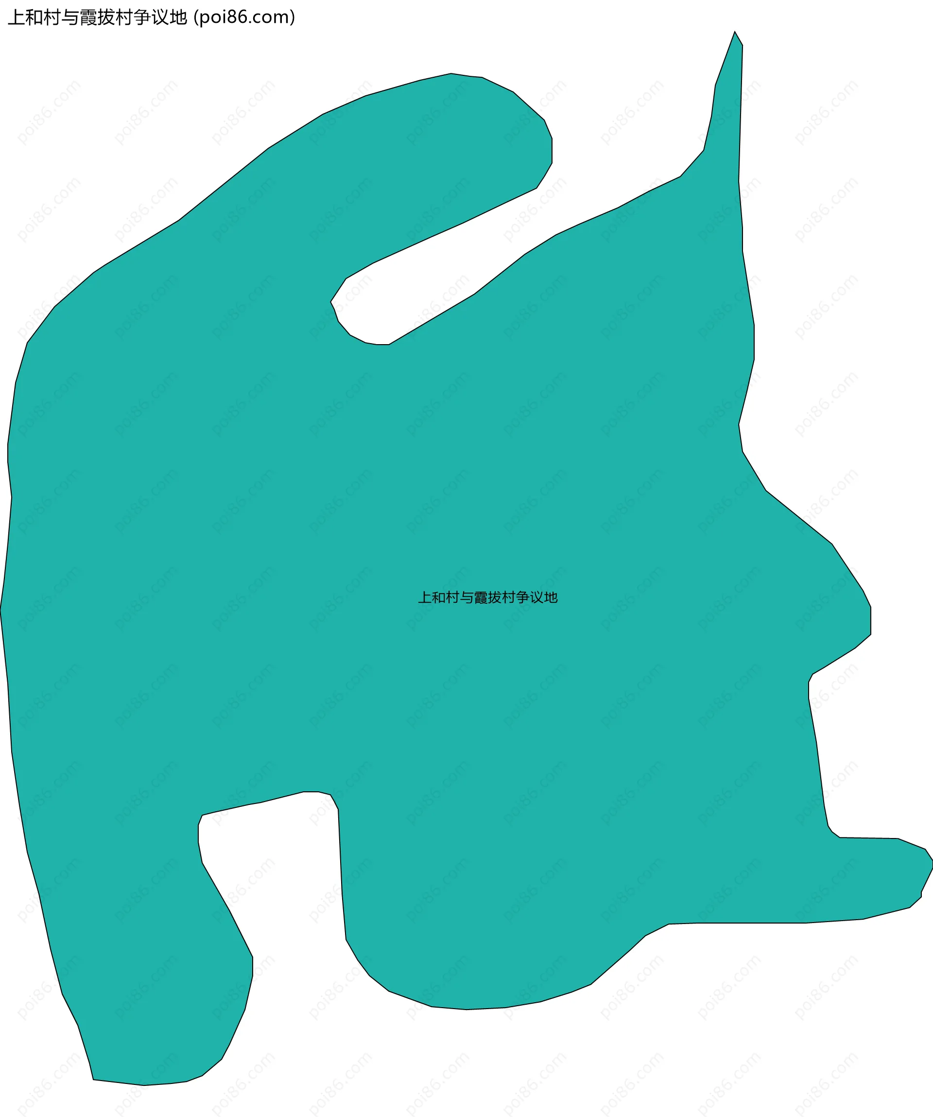 上和村与霞拔村争议地边界地图