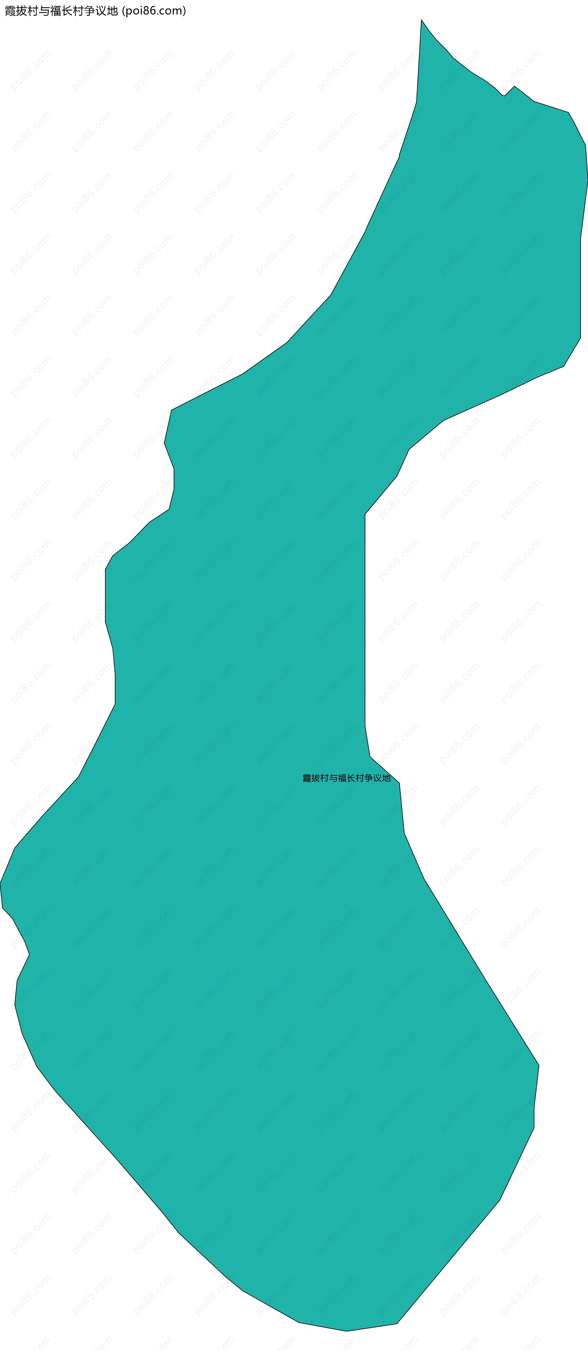 霞拔村与福长村争议地边界地图