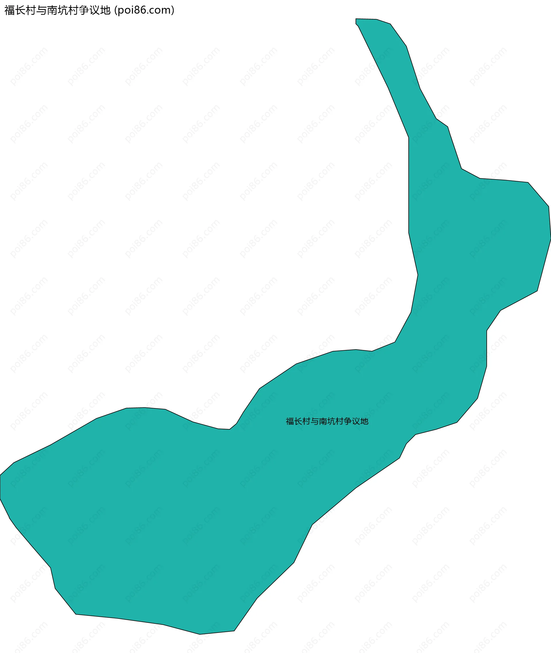 福长村与南坑村争议地边界地图