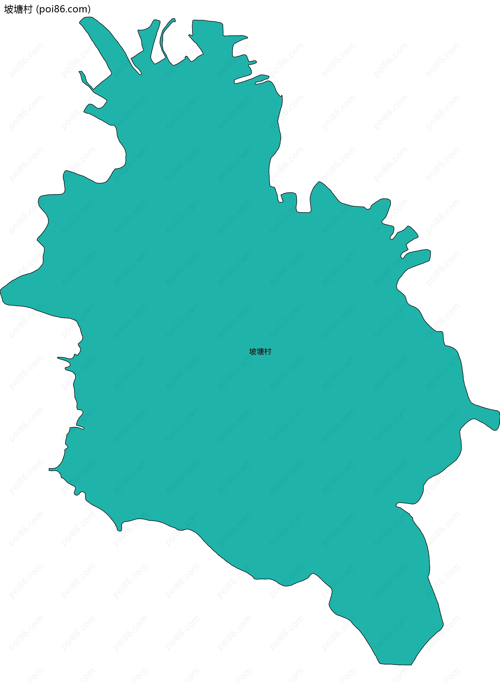 坡塘村边界地图