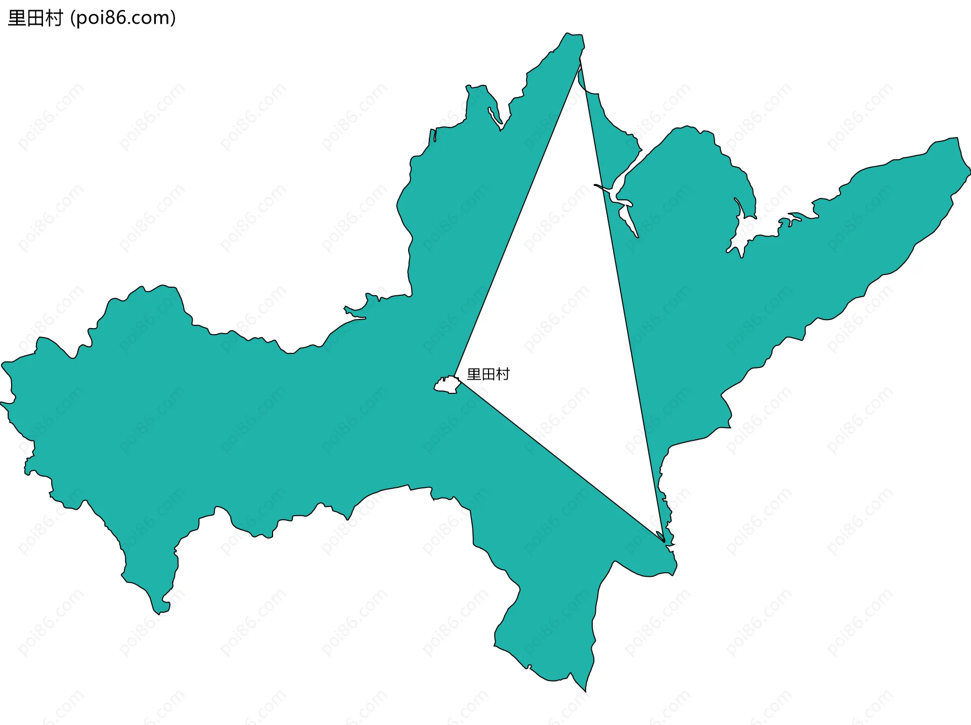 里田村边界地图