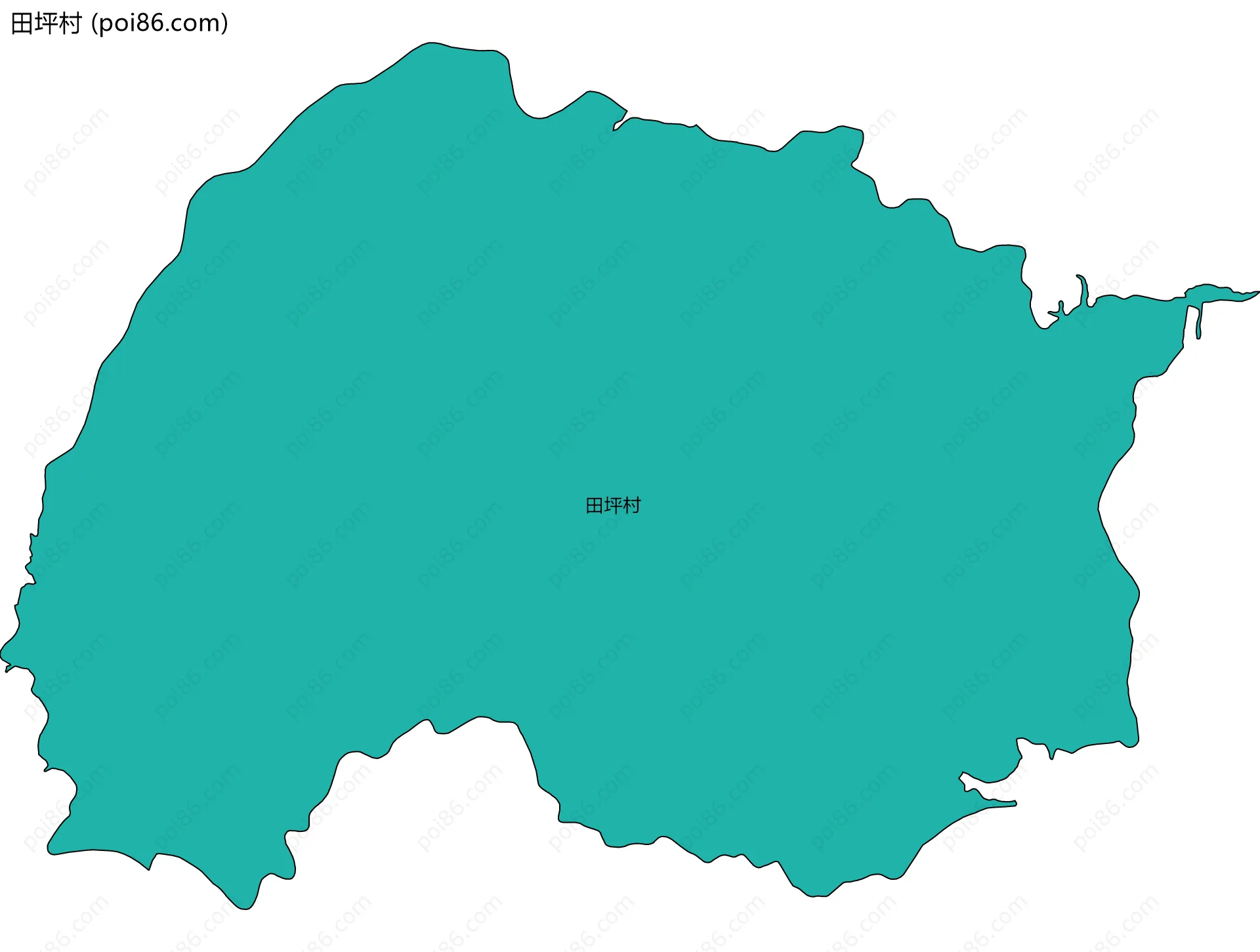 田坪村边界地图