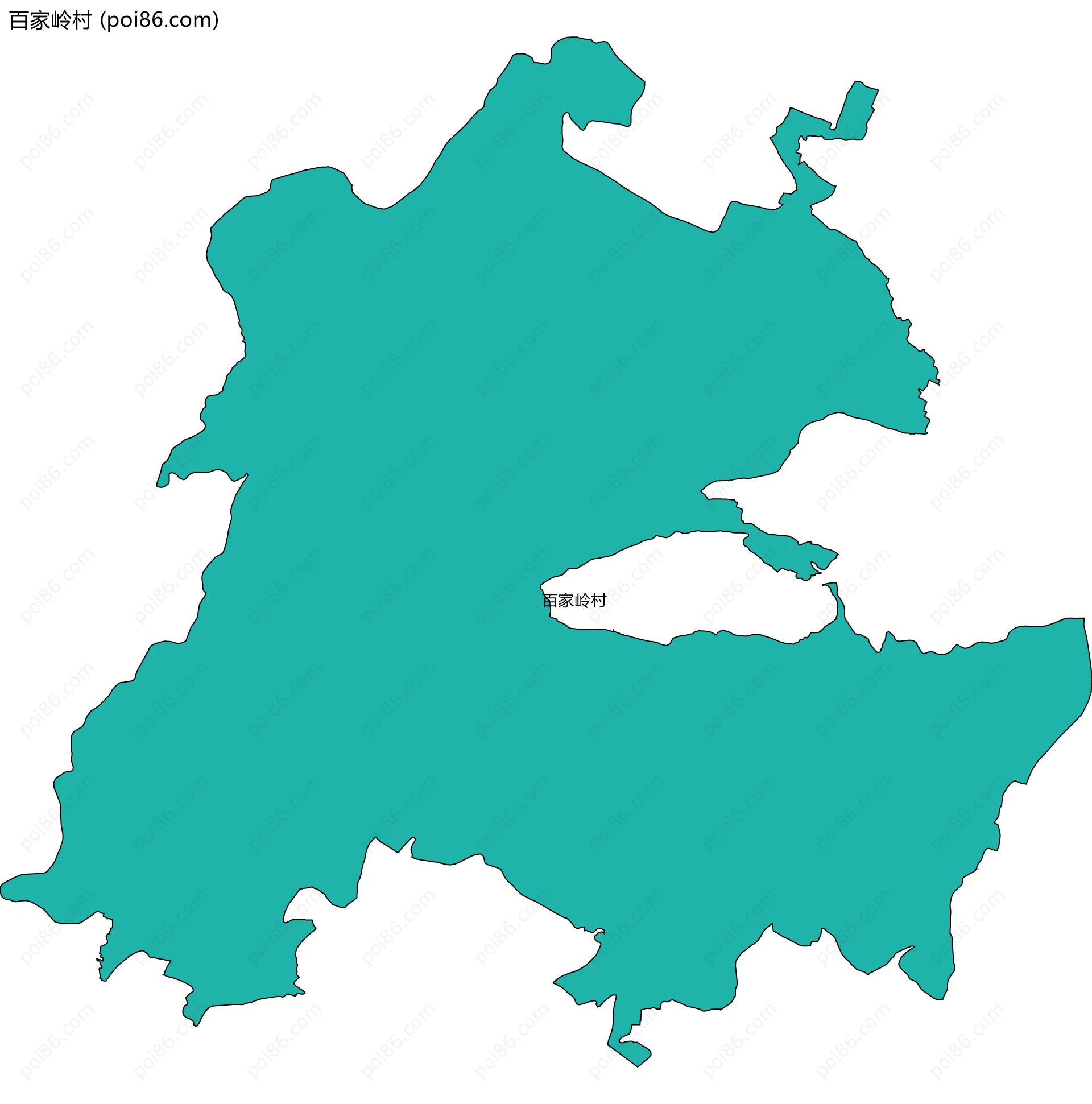 百家岭村边界地图