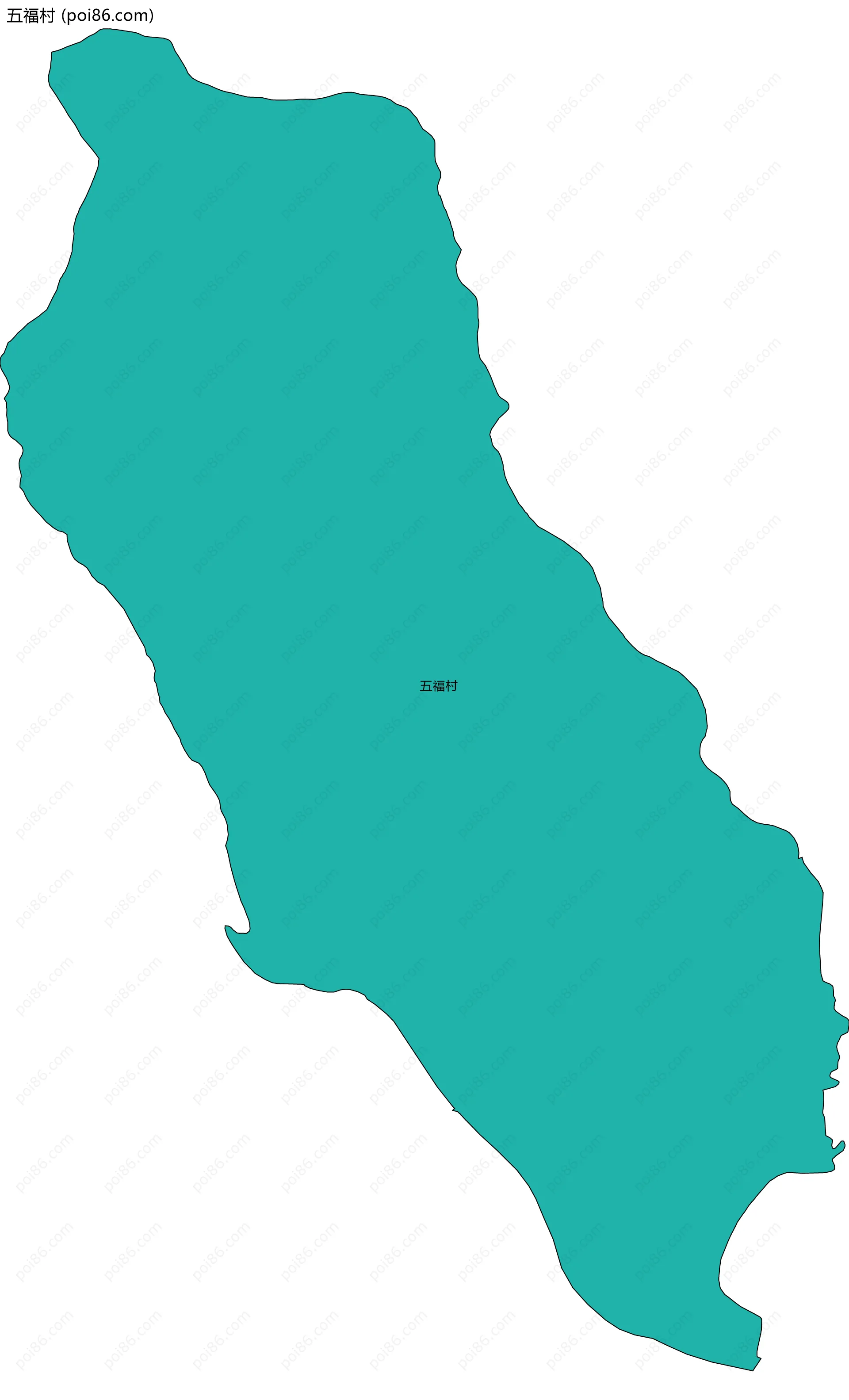 五福村边界地图