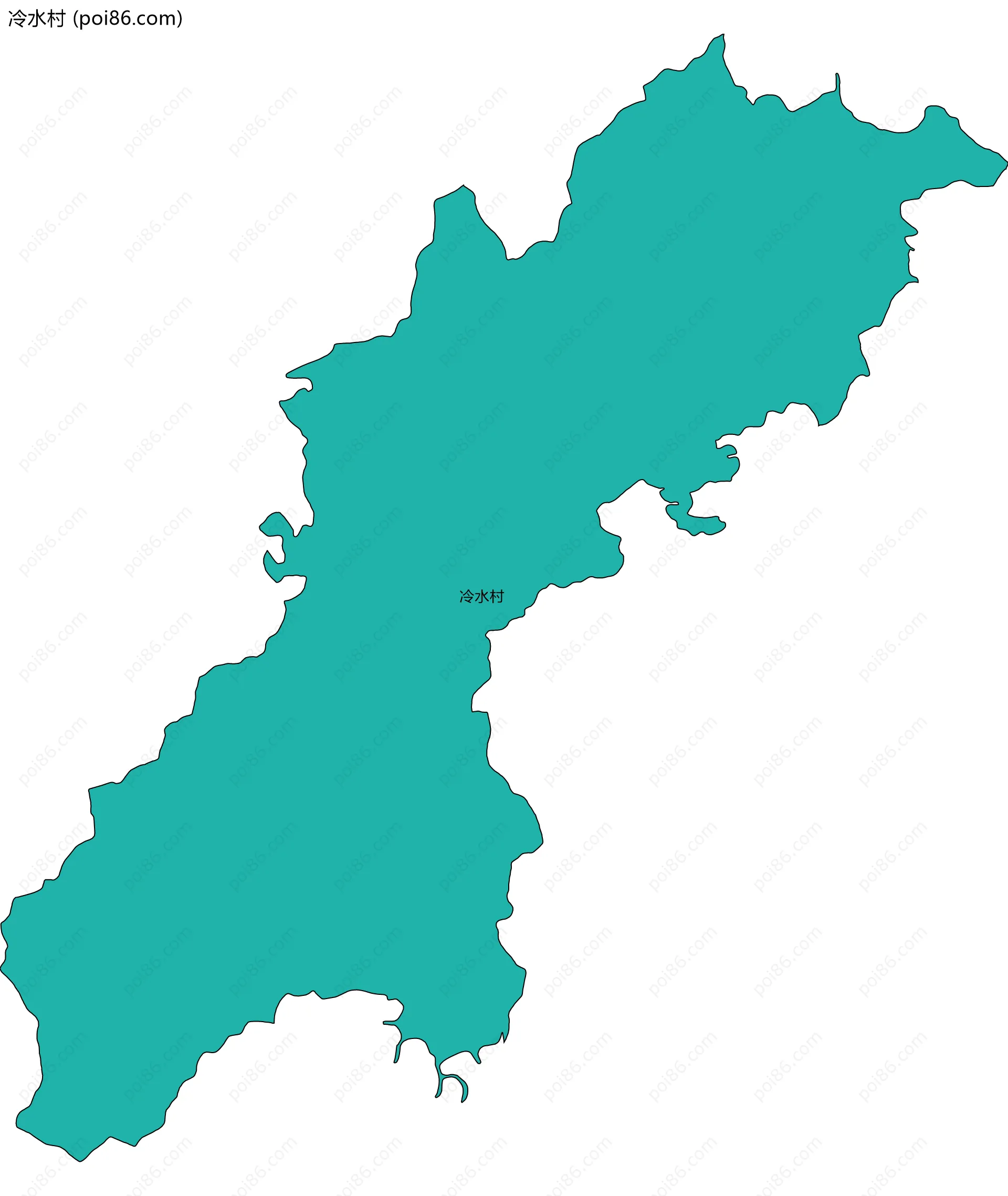 冷水村边界地图