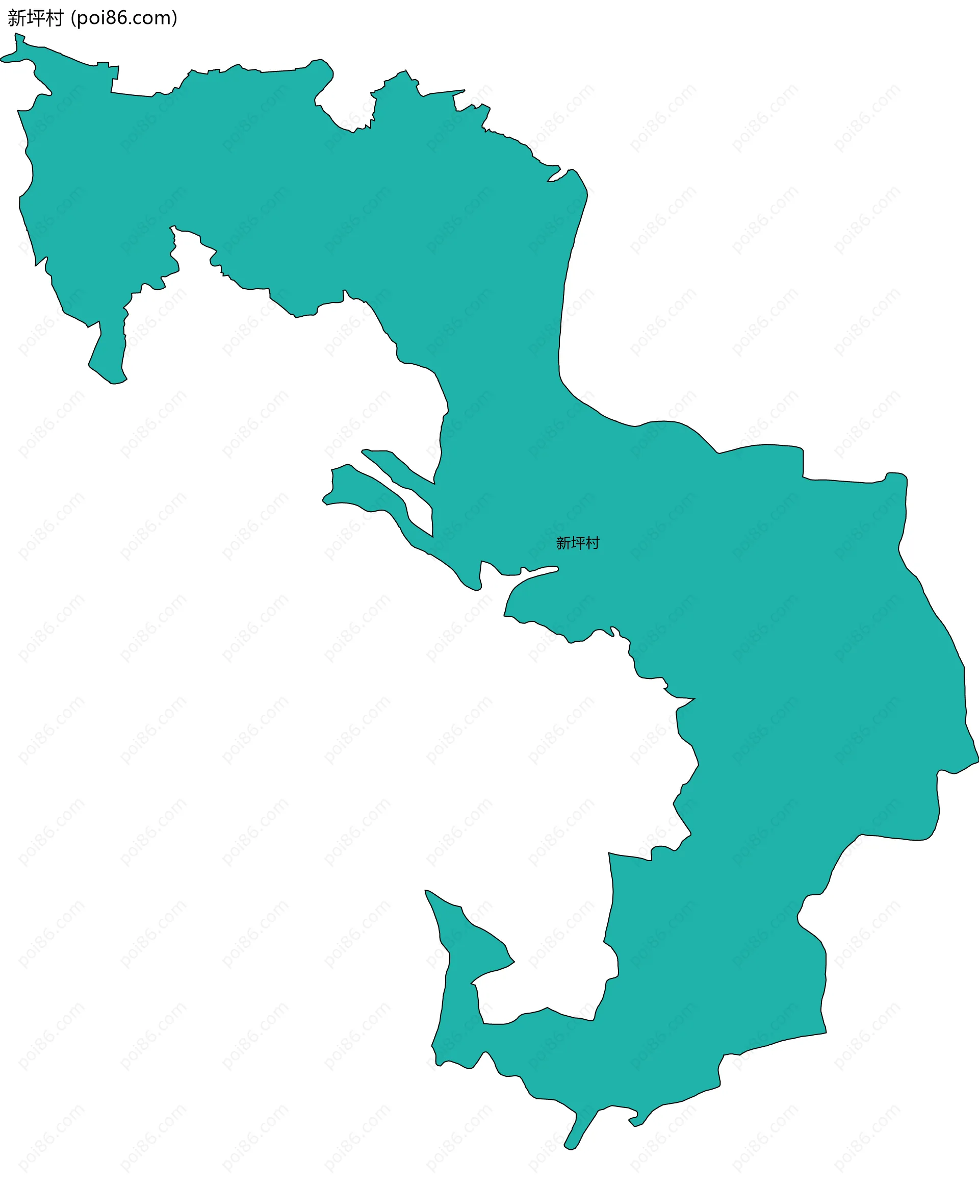 新坪村边界地图