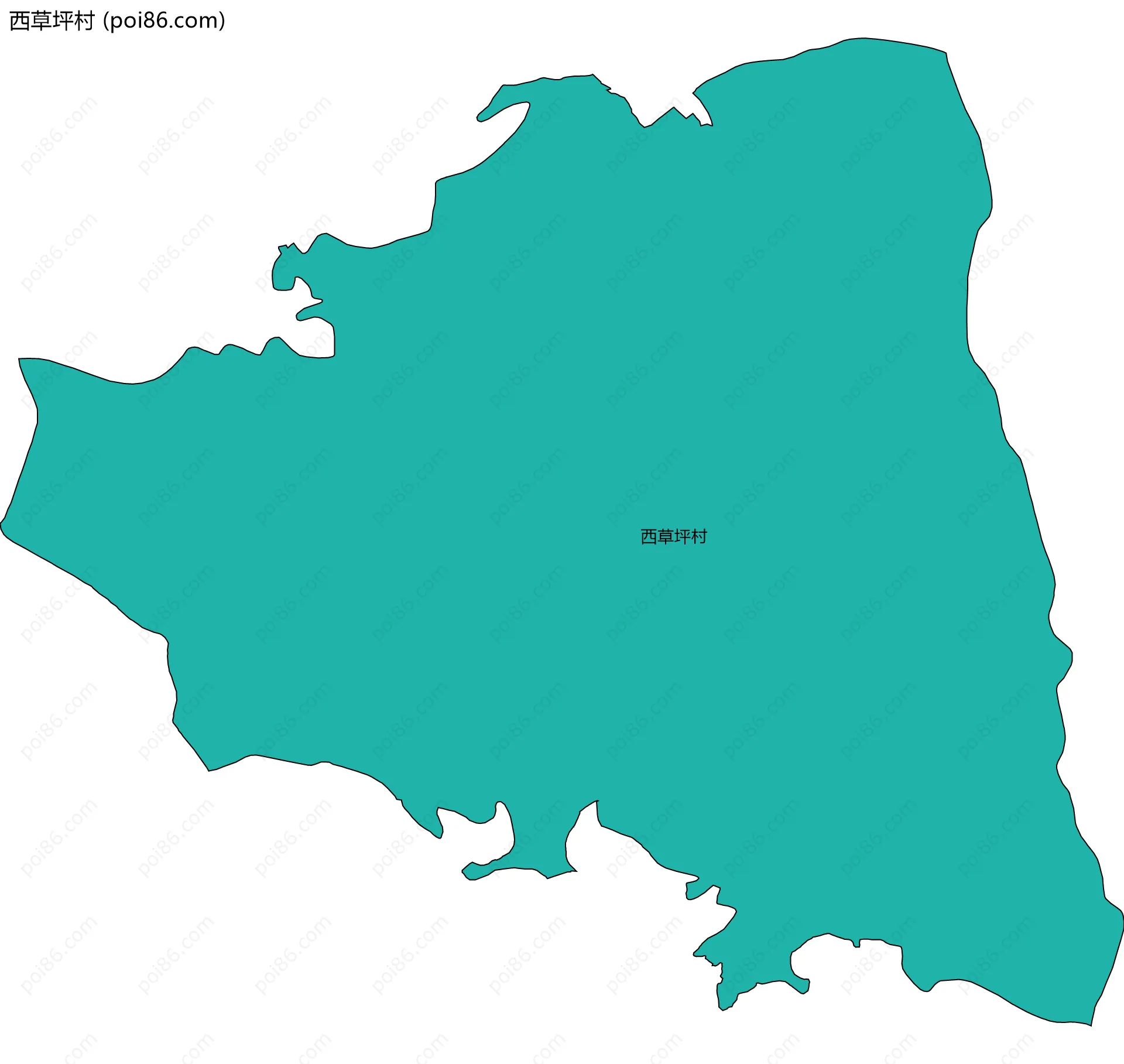 西草坪村边界地图