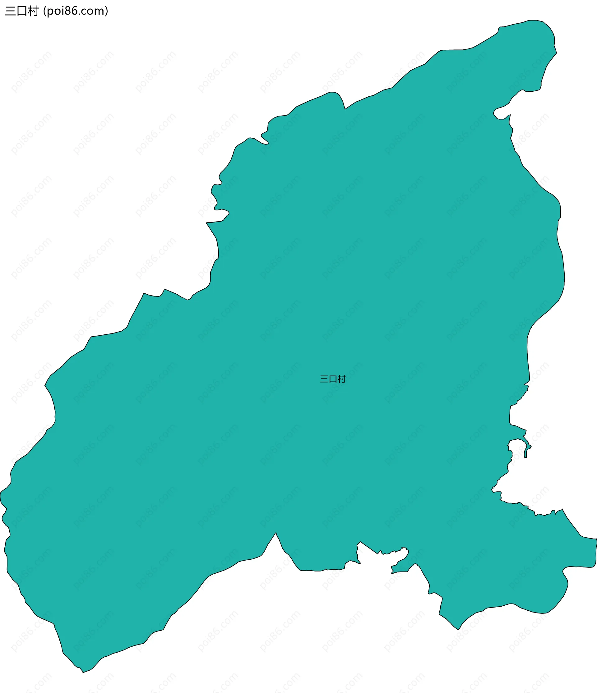 三口村边界地图