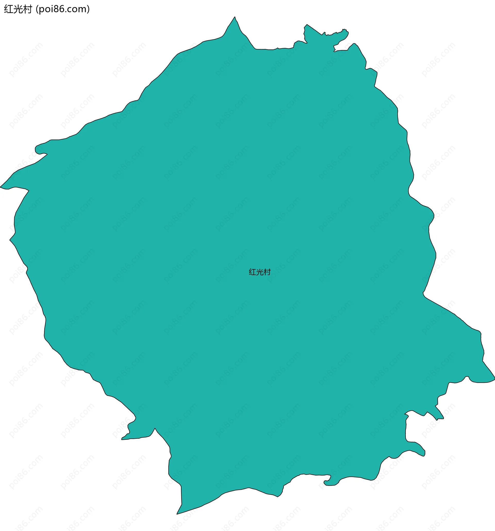 红光村边界地图