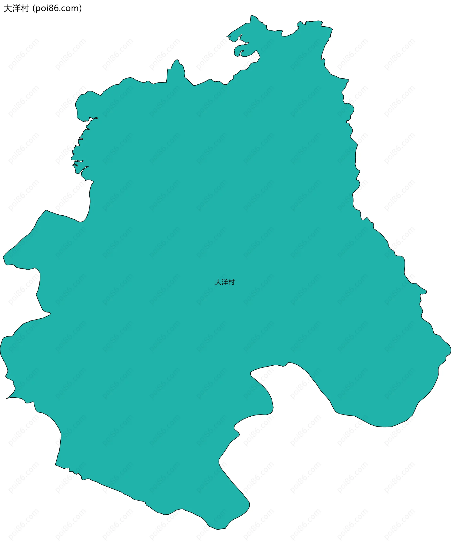 大洋村边界地图
