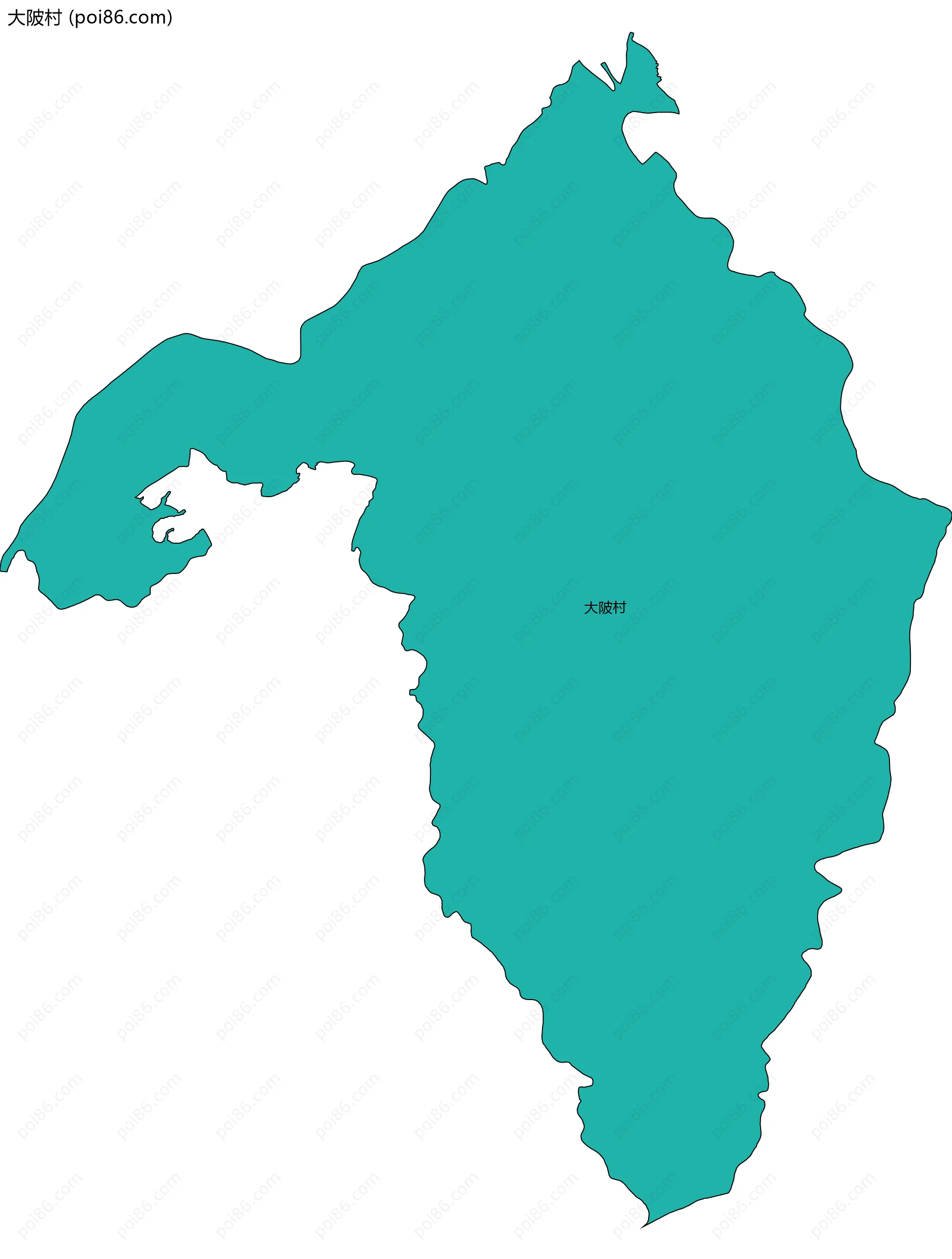 大陂村边界地图