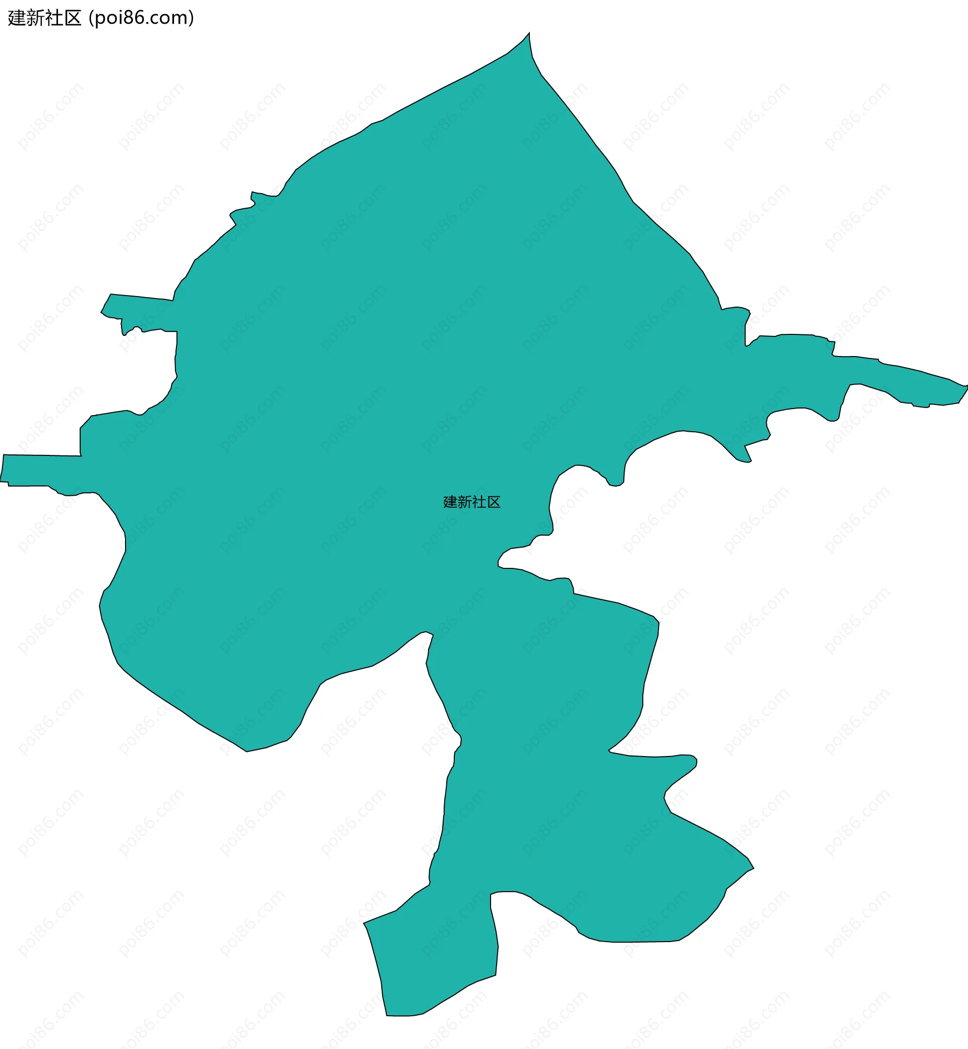 建新社区边界地图